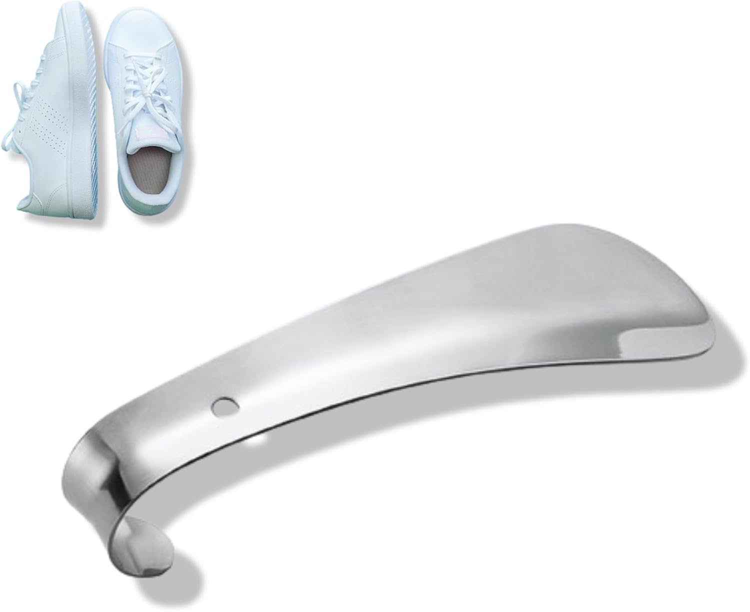 Metal Shoe Horn, Travel Horn Stainless Steel Helper Stick Portable Horns Spoon for Women - Image 1
