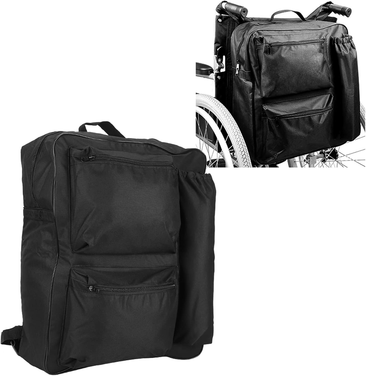 Wheelchair Backpack, Bag Storage Pouch Portable Cart - Image 1