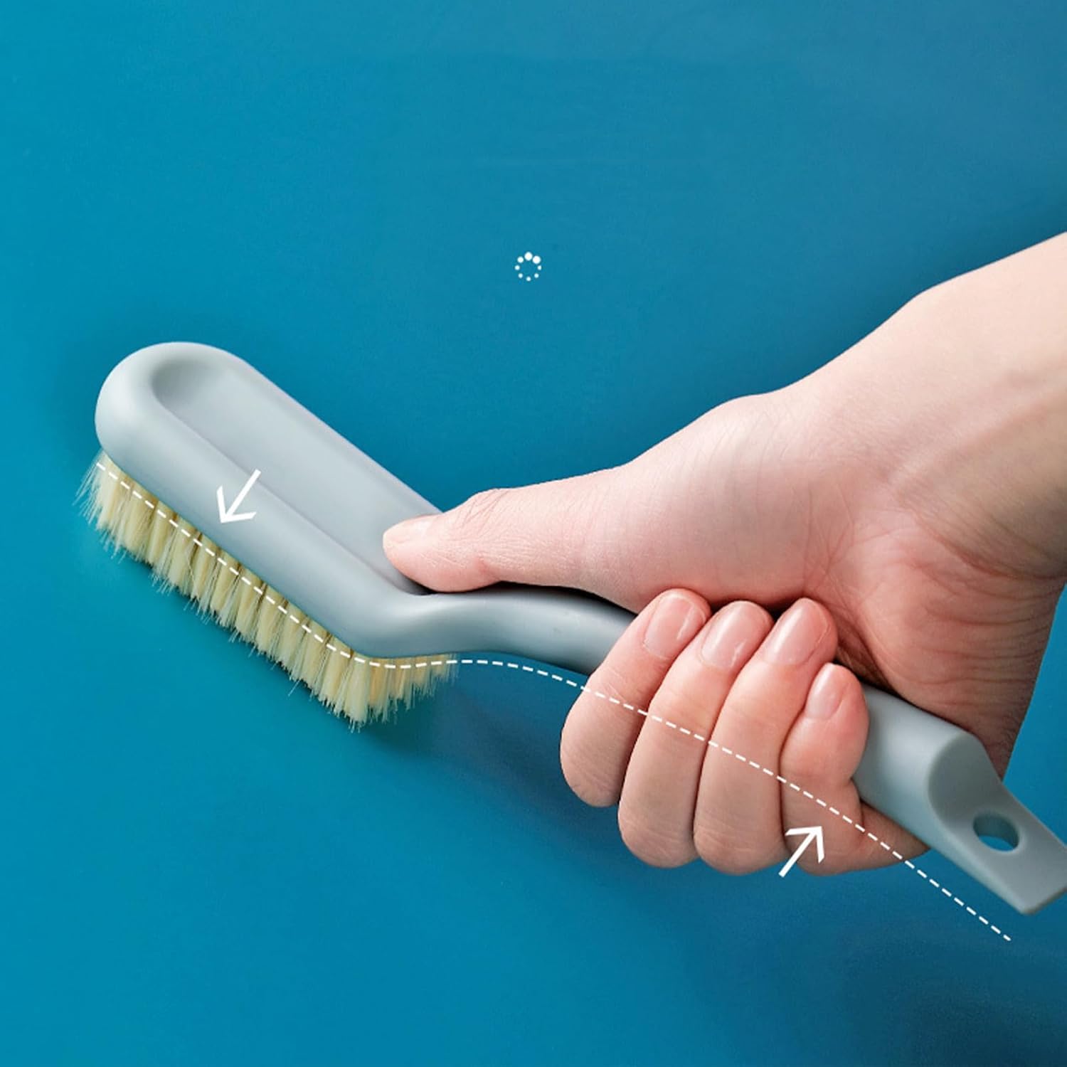 2Pcs Crevice Cleaning Brush, Bathroom Gaps Brush Multifunctional Long Handle Shoe All Purpose Scrubber with Ergonomic Handle(Blue) - Image 2
