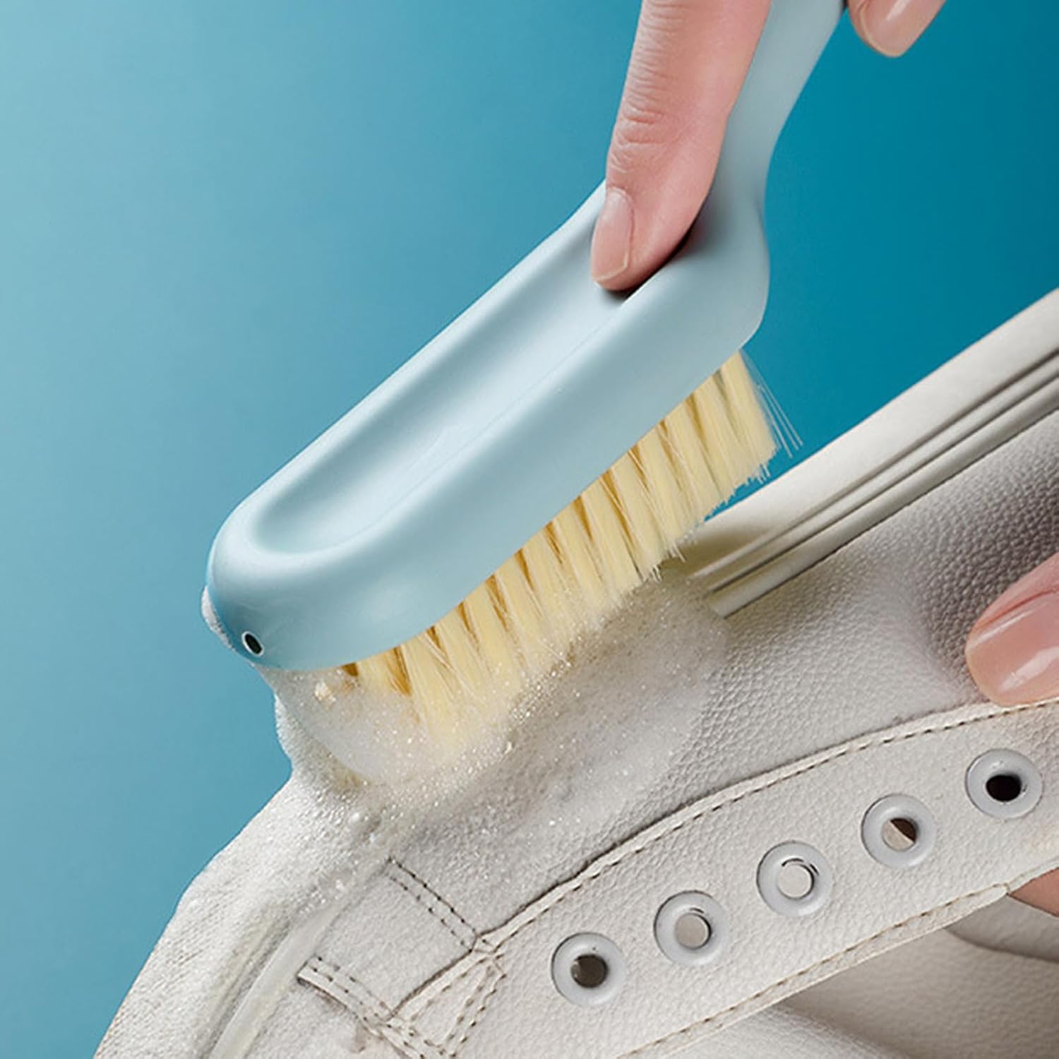 2Pcs Crevice Cleaning Brush, Bathroom Gaps Brush Multifunctional Long Handle Shoe All Purpose Scrubber with Ergonomic Handle(Blue) - Image 5