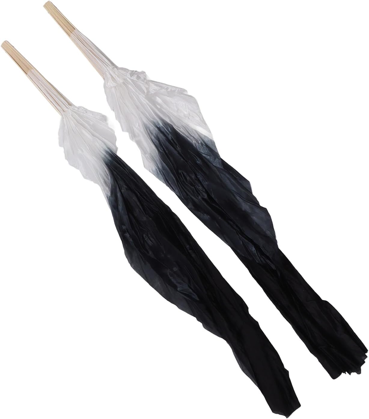 Dance Fan, 1 Pair Long Fan Belly Fans Folding Performance Classical (Black) - Image 7