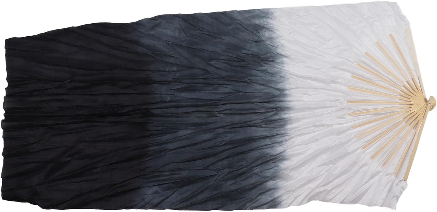 Dance Fan, 1 Pair Long Fan Belly Fans Folding Performance Classical (Black) - Image 8