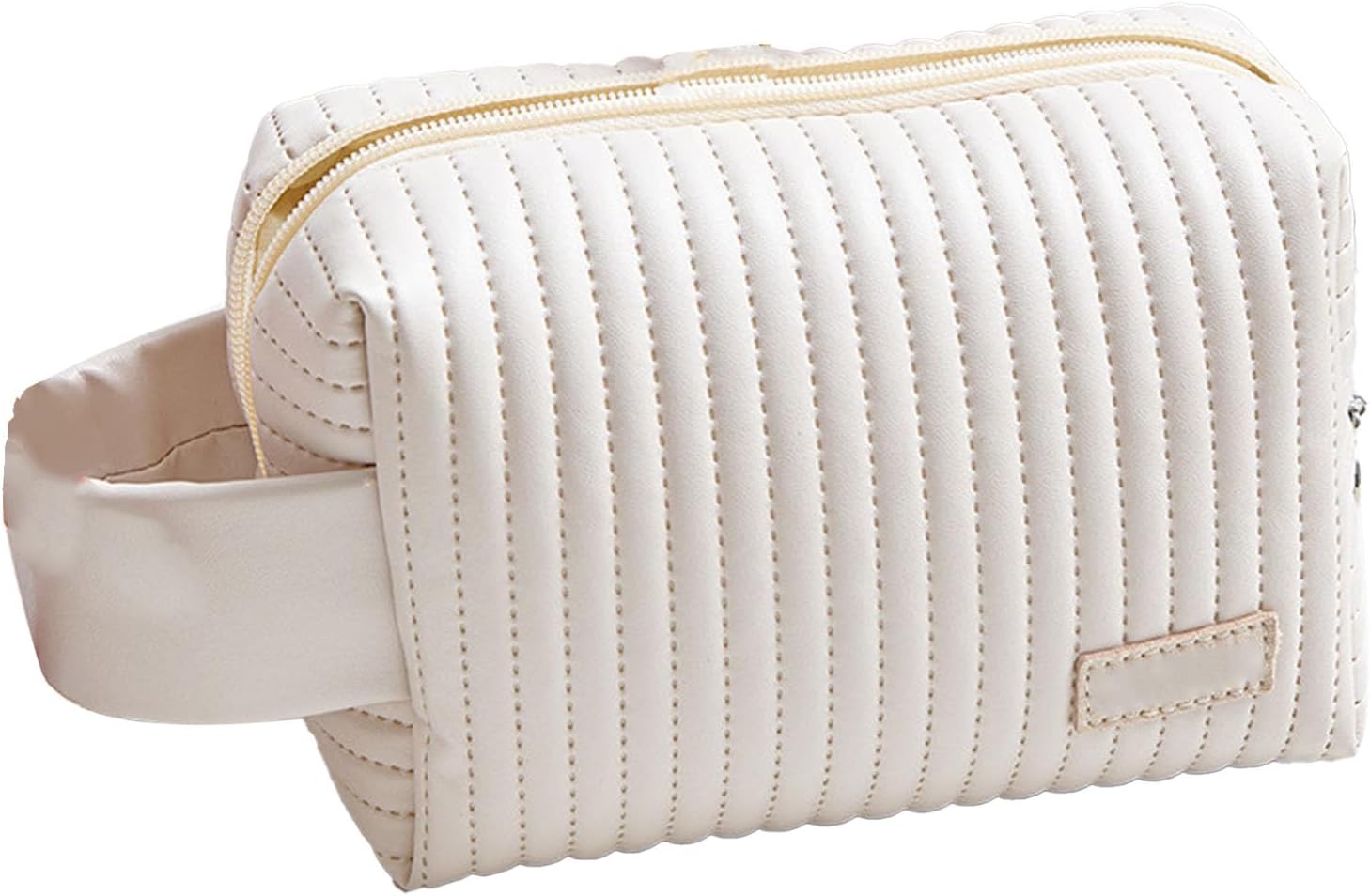 Travel Makeup Bag for Women, Large Capacity Cosmetic White Case Organizer Waterproof PU Toiletry Portable Handle with Multi Pockets - Image 1