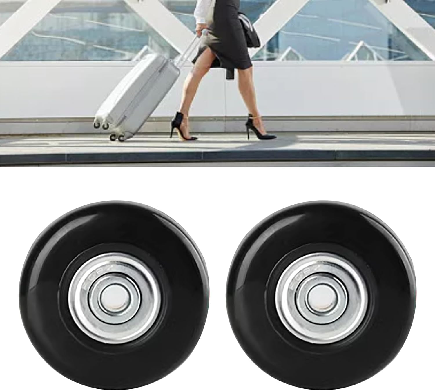 Suitcase Wheels Replacement, Luggage Replacement Universal Wheel Repair Kits Rubber Caster 2pcs - Image 2