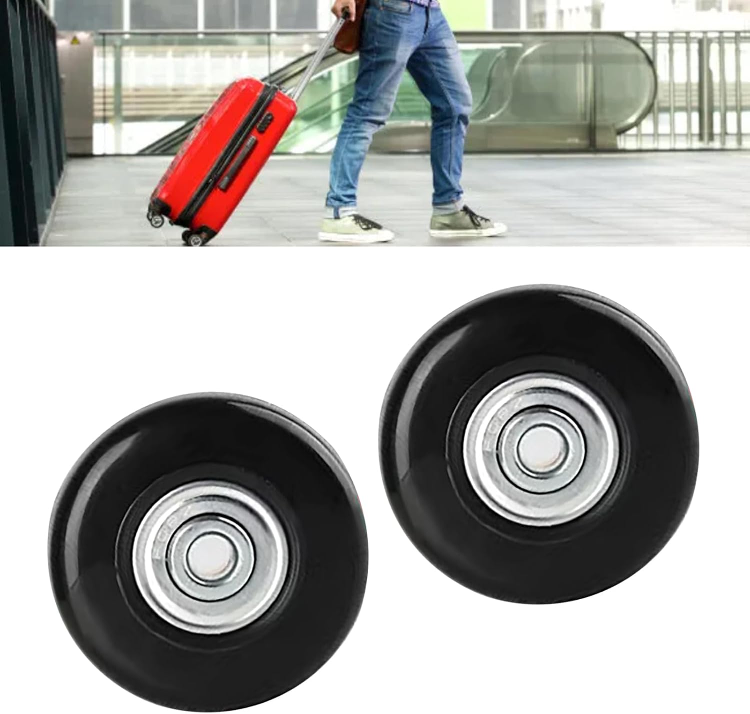 Suitcase Wheels Replacement, Luggage Replacement Universal Wheel Repair Kits Rubber Caster 2pcs - Image 3