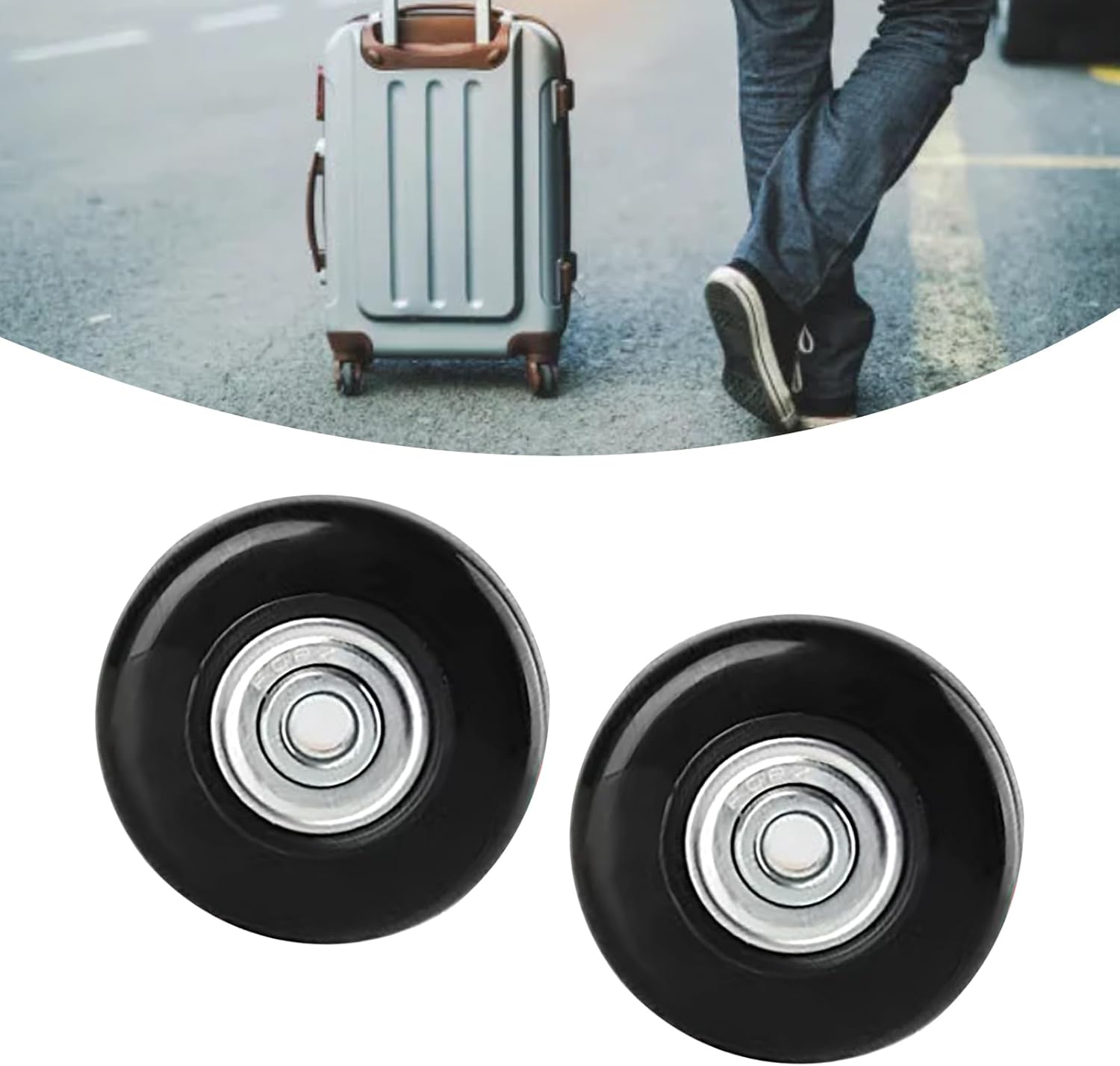 Suitcase Wheels Replacement, Luggage Replacement Universal Wheel Repair Kits Rubber Caster 2pcs - Image 4