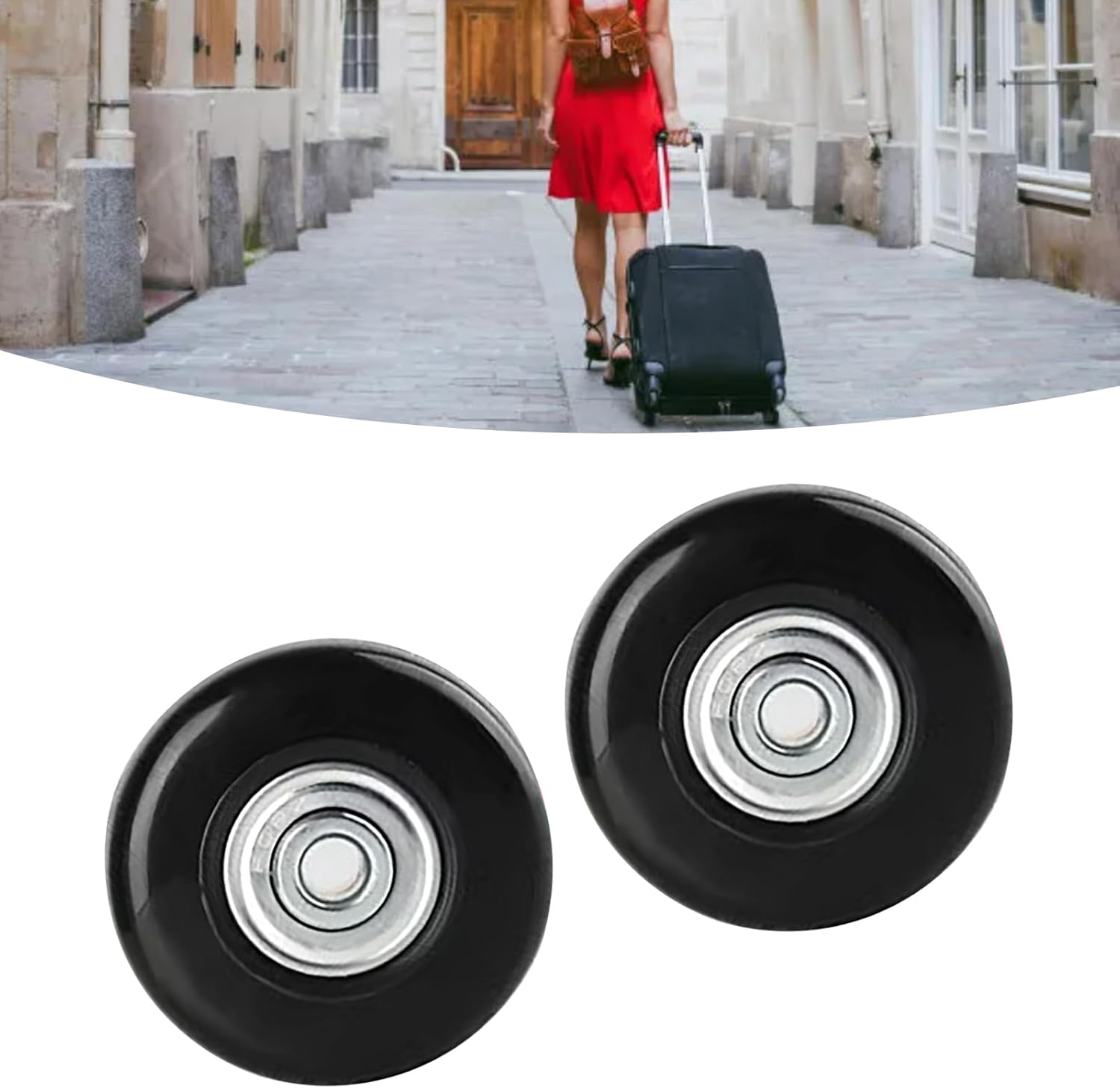 Suitcase Wheels Replacement, Luggage Replacement Universal Wheel Repair Kits Rubber Caster 2pcs - Image 5