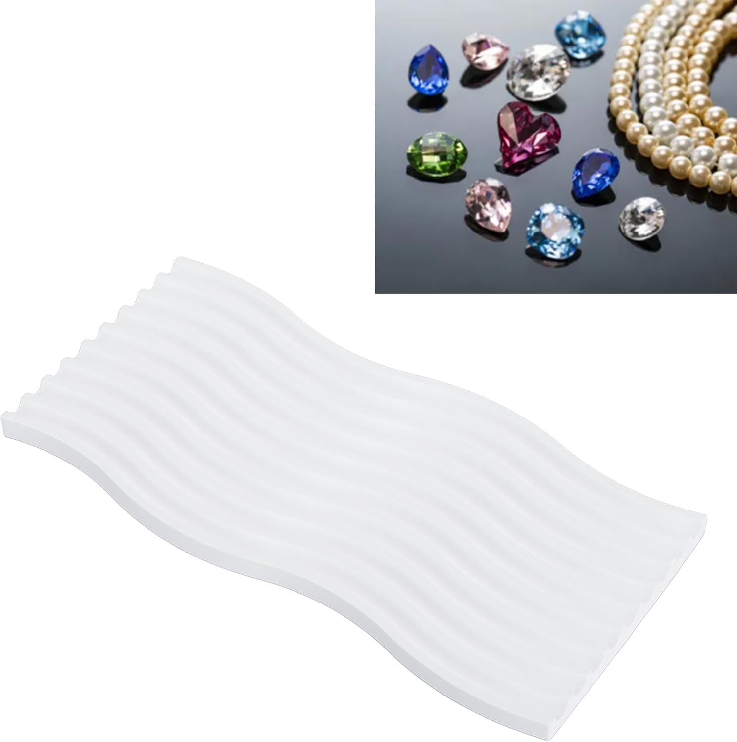 Ring Holder Jewelry Tray, Small Trinket Dish Plaster Tray Decorative Key Bowl for Photography Props(A) - Image 6