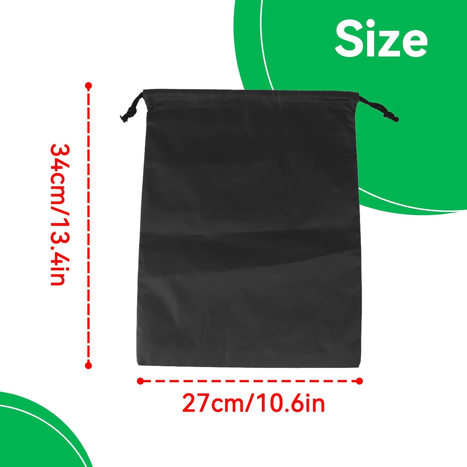 Nylon Drawstring Shoe Bag, 3PCS Bags for Travelling Dustproof Waterproof Travel Bag Underwear Shoes Pants Storage(Black) - Image 4