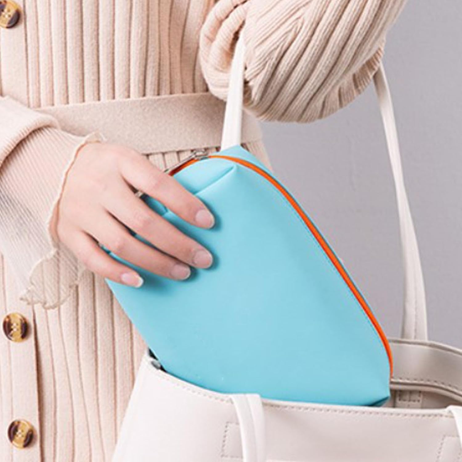 Travel Makeup Bag, PU Pouch Portable Toiletry Bag Large Capacity Cosmetic Storage Organizer - Image 5