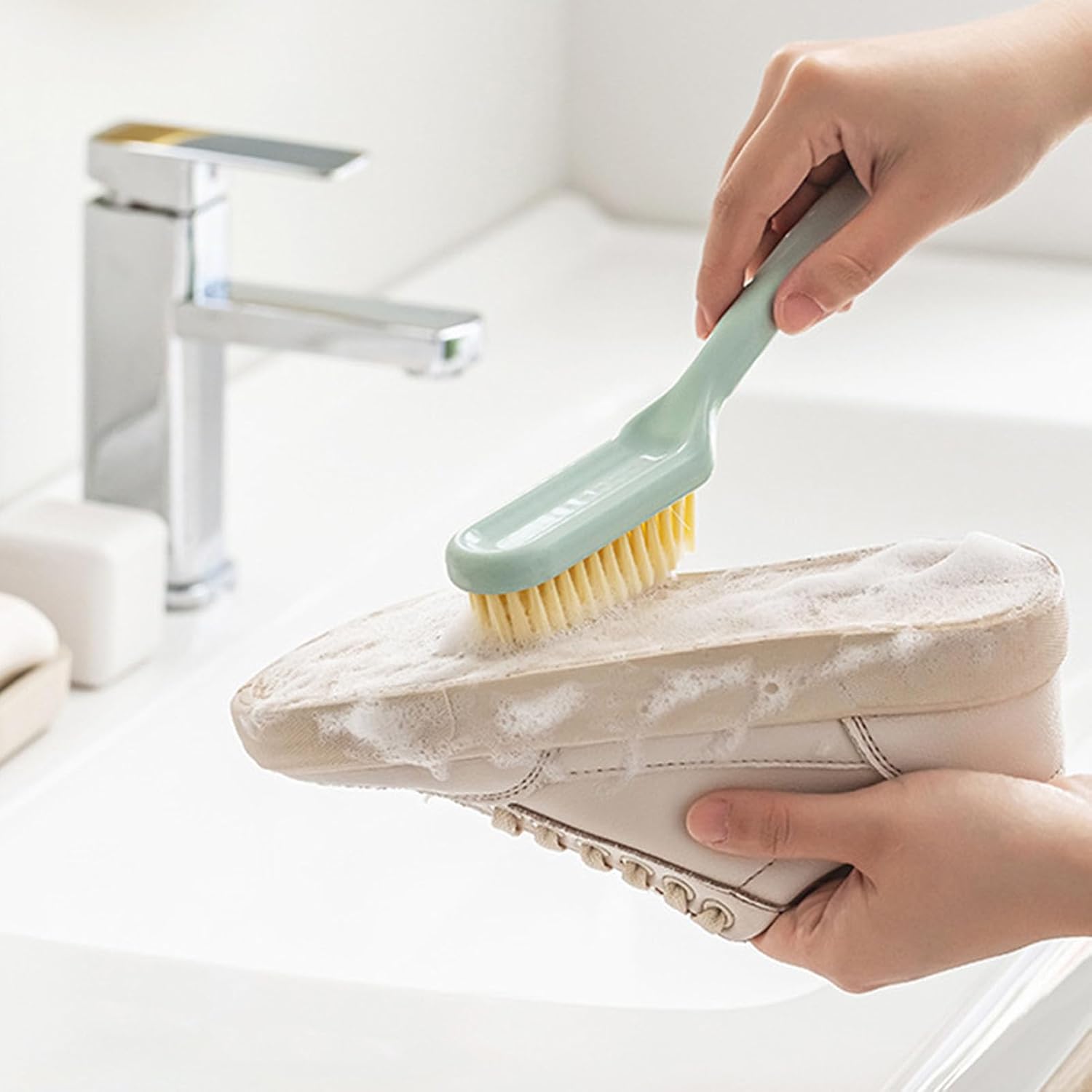 Shoe Cleaning Brush, Soft Bristle Brush Multi Purpose Scrub Hand Held Hanging Kitchen Scrubbing Shoes for - Image 3