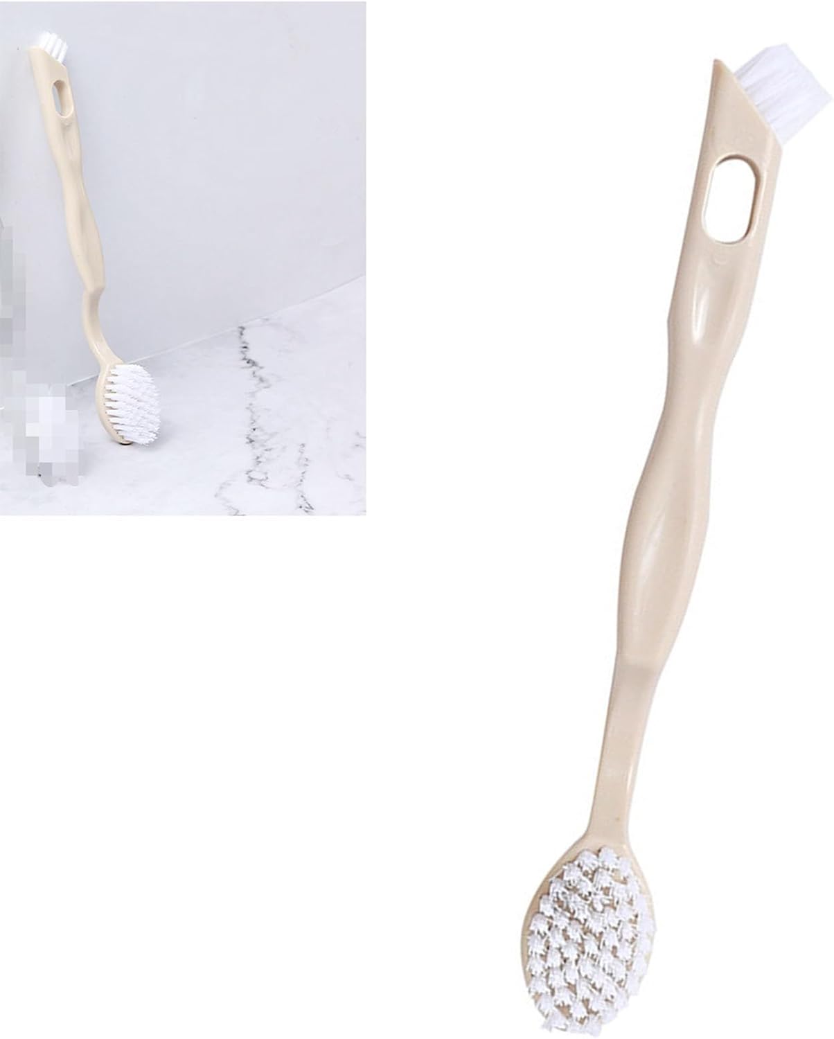 Sneaker Cleaner Brush, Multi Functional Shoe Brush Double Sided Washing Plastic Scrub for Stains (beige) - Image 2