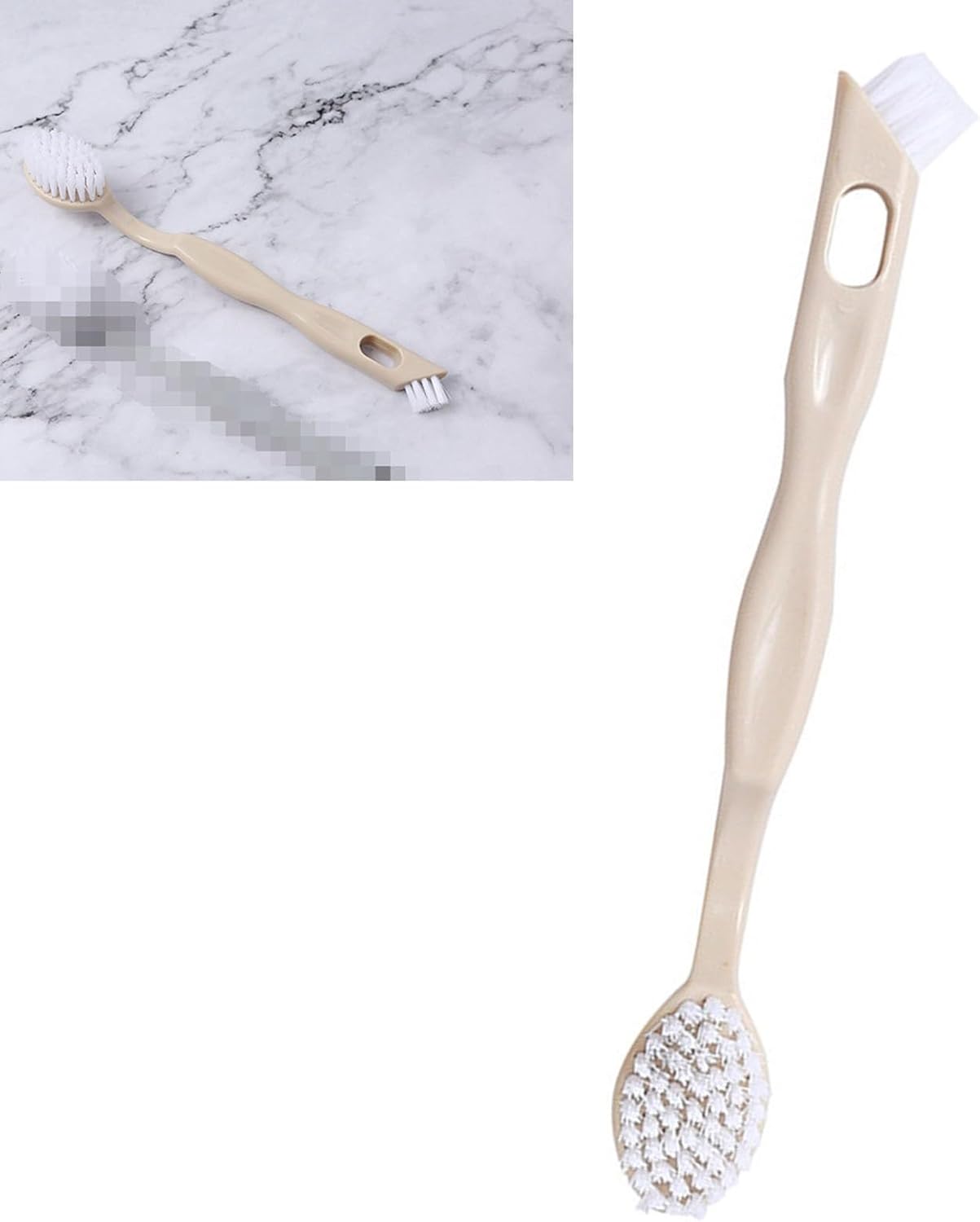 Sneaker Cleaner Brush, Multi Functional Shoe Brush Double Sided Washing Plastic Scrub for Stains (beige) - Image 4