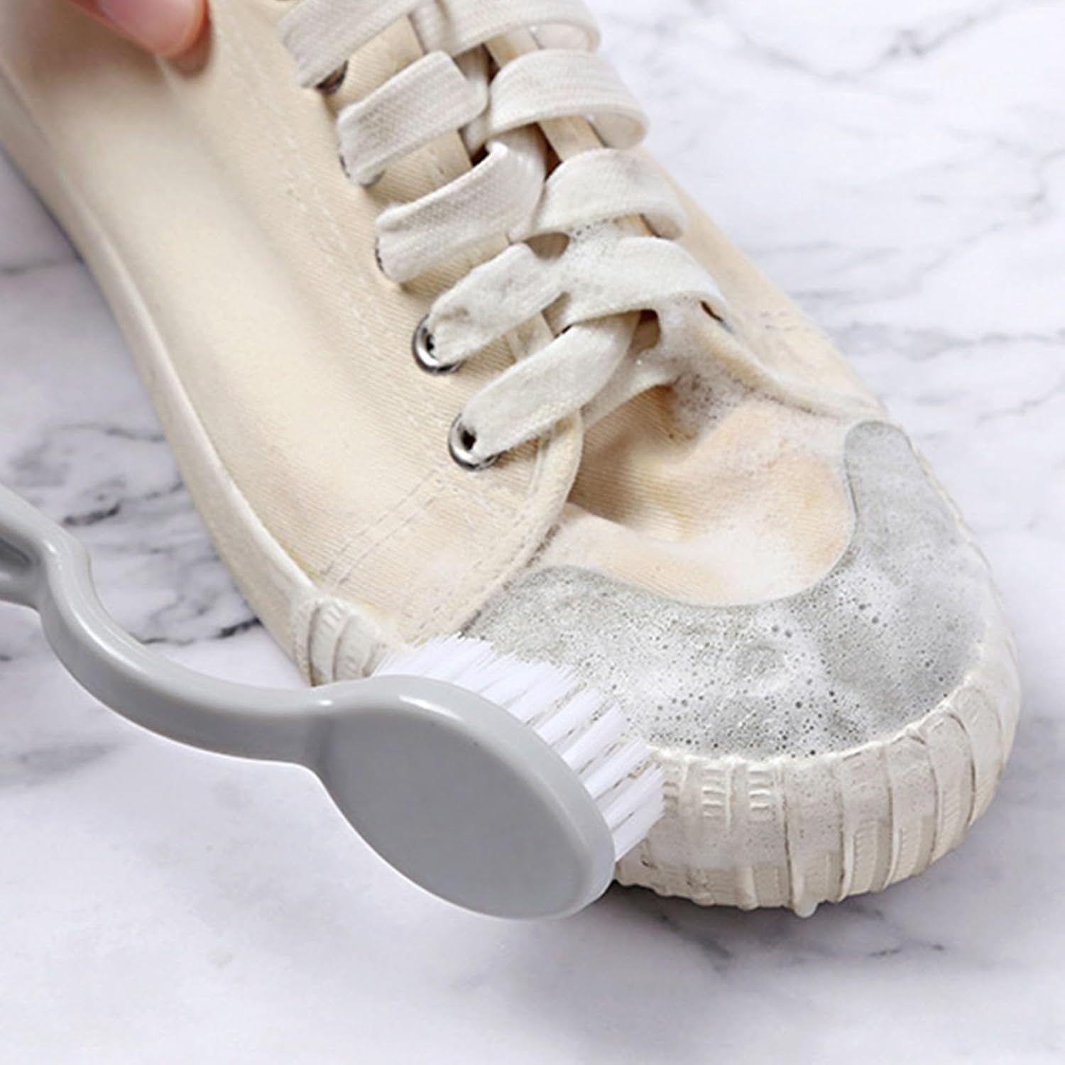 Sneaker Cleaner Brush, Multi Functional Shoe Brush Double Sided Washing Plastic Scrub for Stains (grey) - Image 4