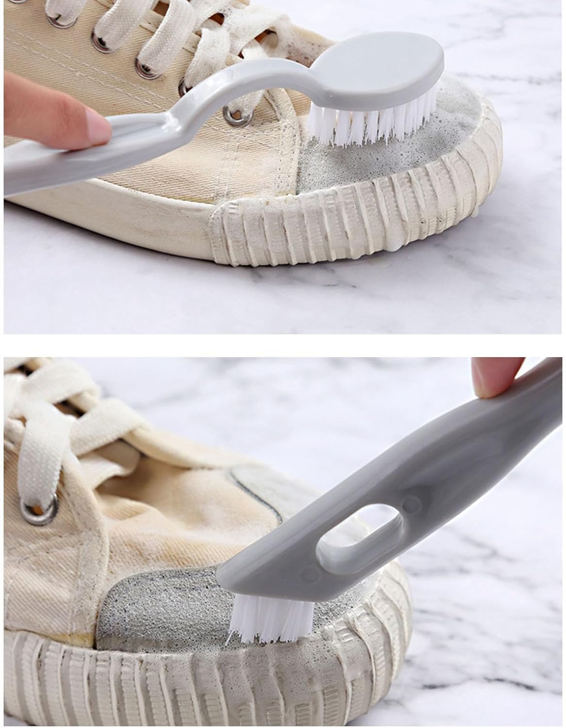 Sneaker Cleaner Brush, Multi Functional Shoe Brush Double Sided Washing Plastic Scrub for Stains (grey) - Image 5