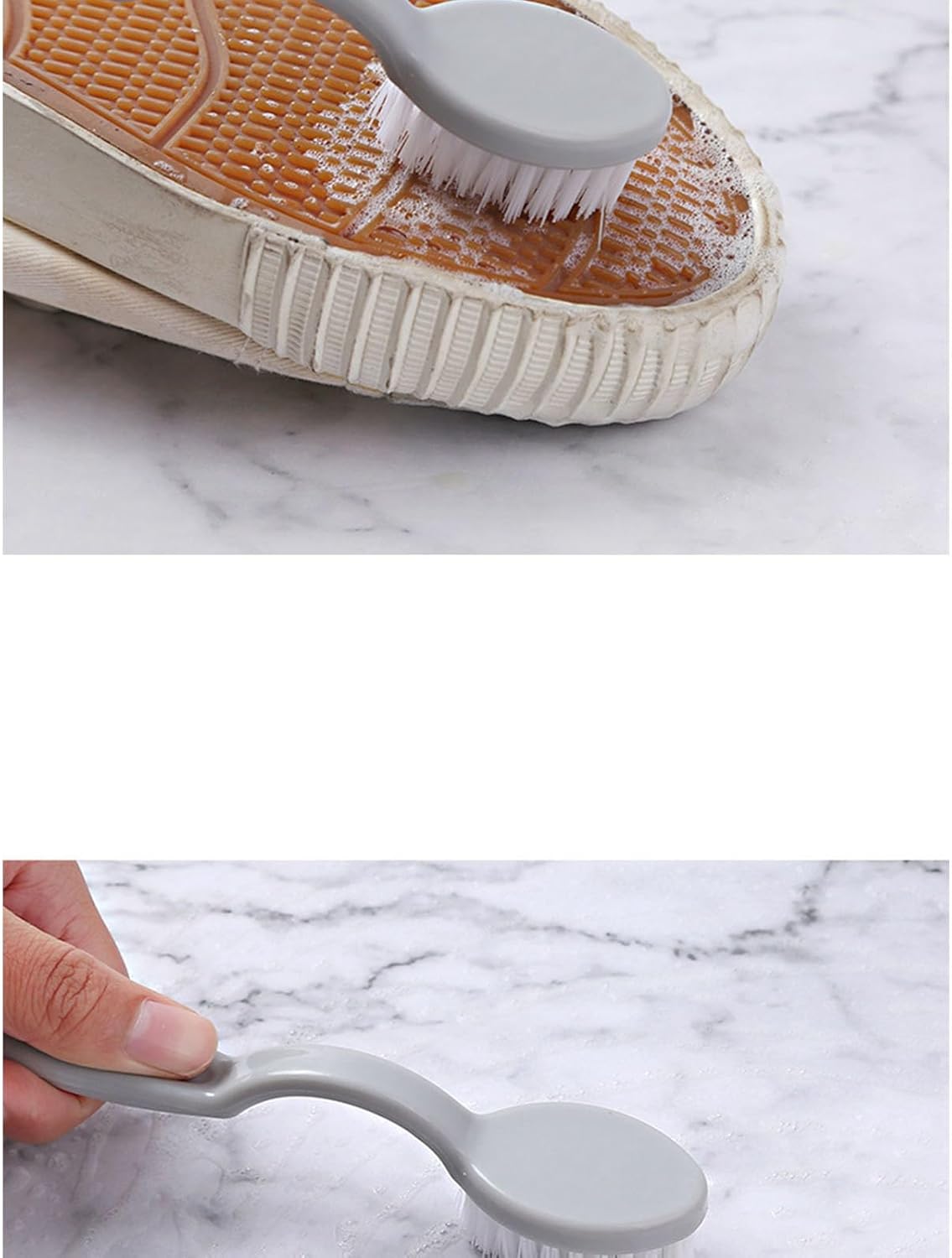 Sneaker Cleaner Brush, Multi Functional Shoe Brush Double Sided Washing Plastic Scrub for Stains (grey) - Image 6