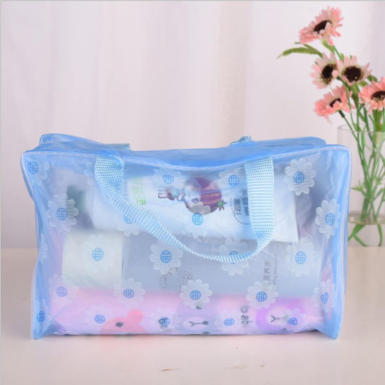 Clear Cosmetics Bag, PVC Zippered Toiletry Carry Pouch Waterproof Makeup Bag Travel Bags Organizer Case for Vacation(purple) - Image 6