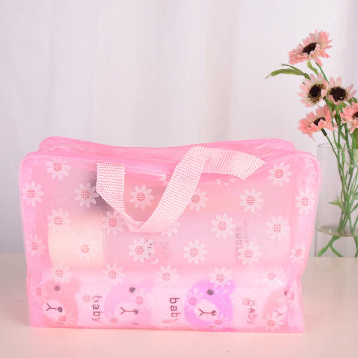 Clear Cosmetics Bag, PVC Zippered Toiletry Carry Pouch Waterproof Makeup Bag Travel Bags Organizer Case for Vacation(blue) - Image 3