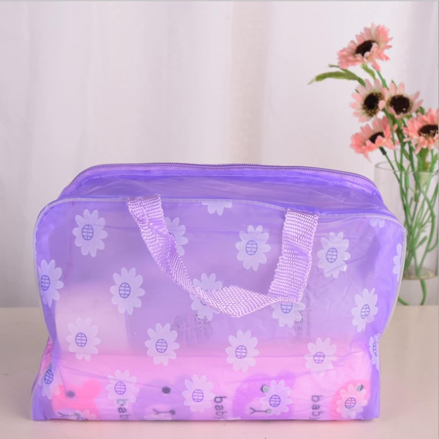 Clear Cosmetics Bag, PVC Zippered Toiletry Carry Pouch Waterproof Makeup Bag Travel Bags Organizer Case for Vacation(blue) - Image 7