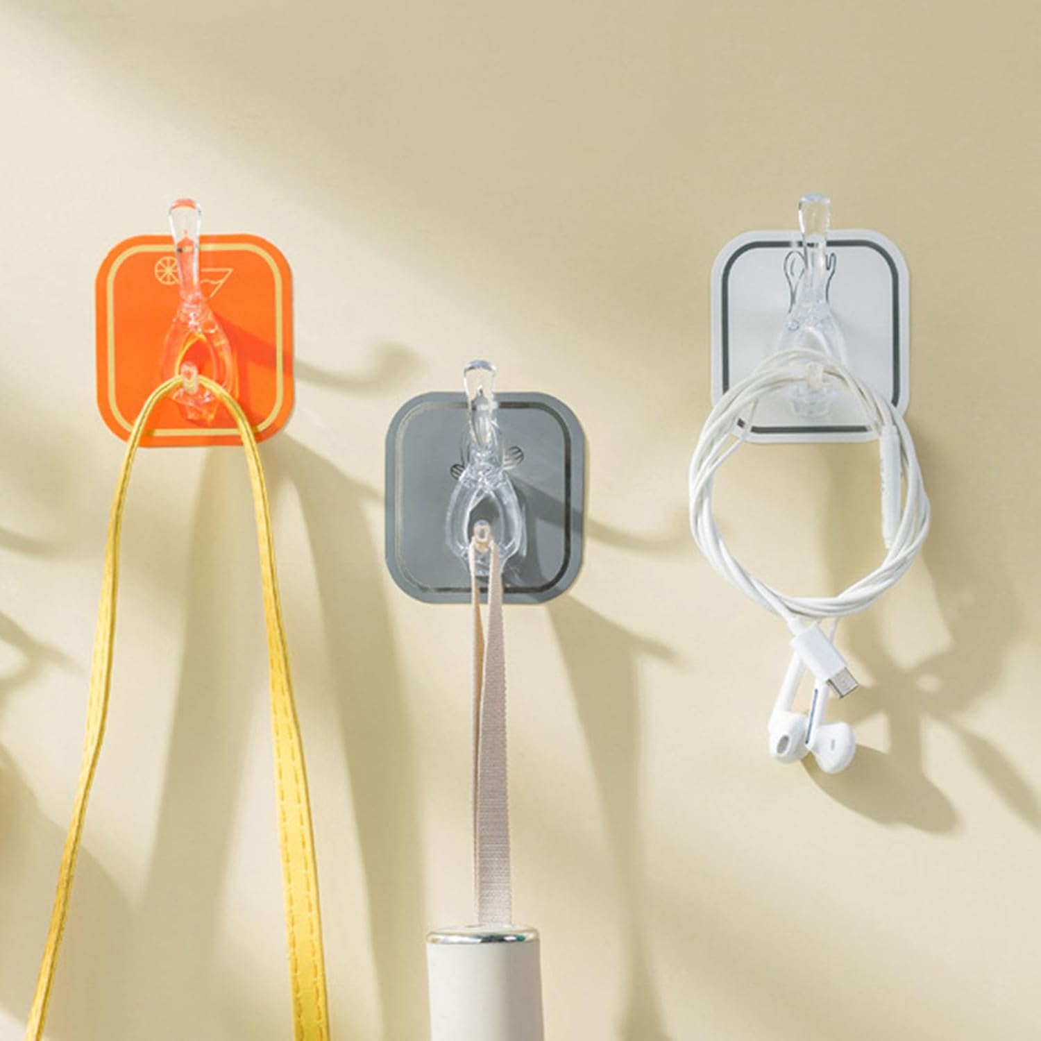 6Pcs Acrylic Wall Mounted Necklaces Organizer,6 Hooks Jewelry Stand Organizer,No Drilling Hanging Hook Strong Bearing Capacity for Kitchen Bathroom(White) - Image 5