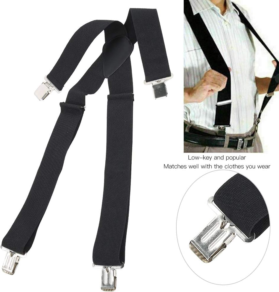 Mens Suspenders, 2 Inches Wide X Back Adjustable Suspenders with Heavy Duty Clips Men's Strip Sling Decor - Image 2
