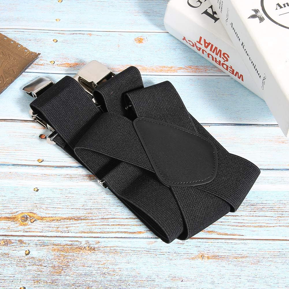 Mens Suspenders, 2 Inches Wide X Back Adjustable Suspenders with Heavy Duty Clips Men's Strip Sling Decor - Image 4