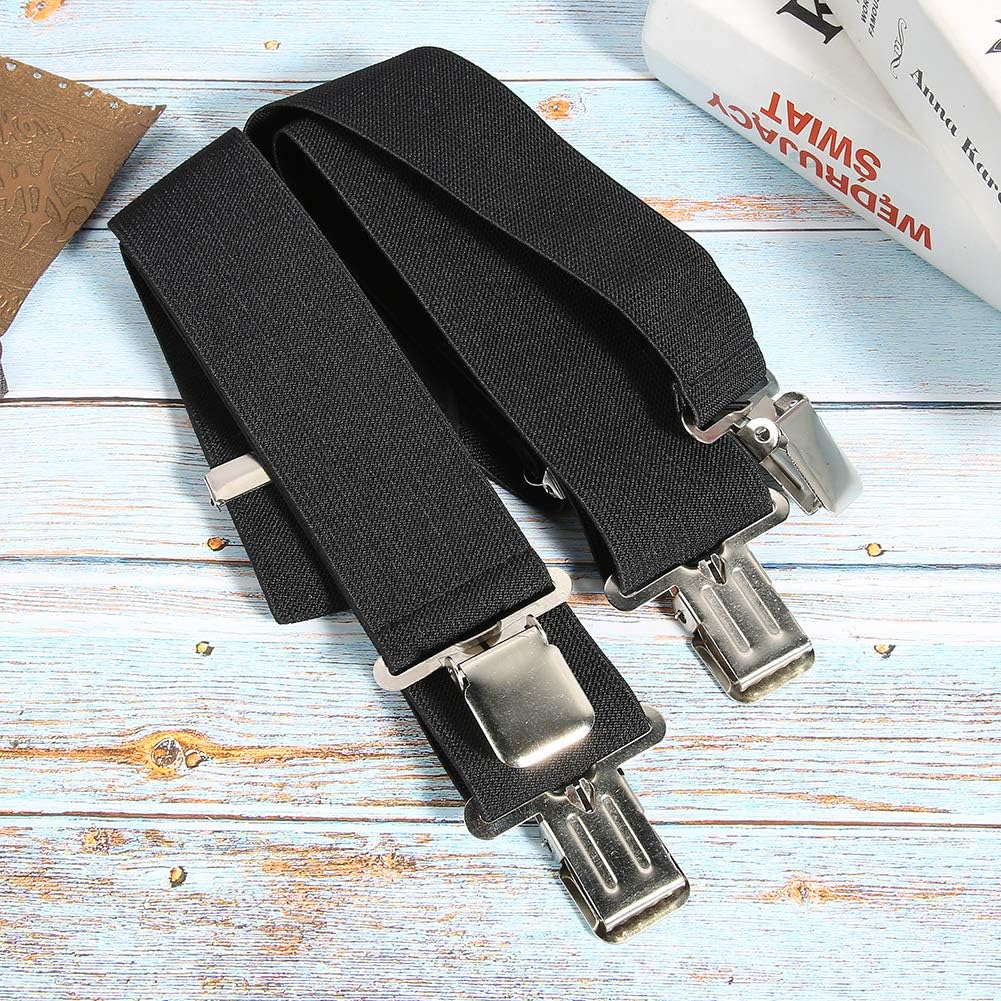 Mens Suspenders, 2 Inches Wide X Back Adjustable Suspenders with Heavy Duty Clips Men's Strip Sling Decor - Image 5
