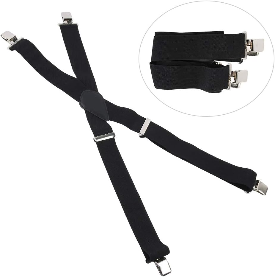 Mens Suspenders, 2 Inches Wide X Back Adjustable Suspenders with Heavy Duty Clips Men's Strip Sling Decor - Image 6