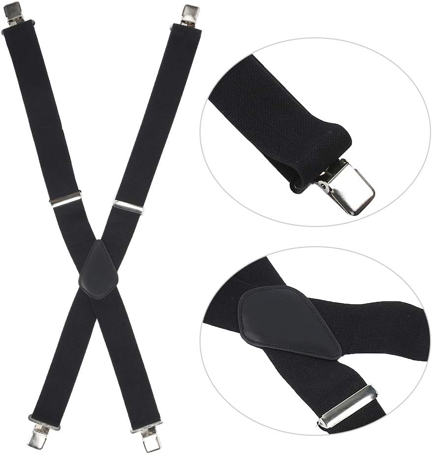 Mens Suspenders, 2 Inches Wide X Back Adjustable Suspenders with Heavy Duty Clips Men's Strip Sling Decor - Image 7