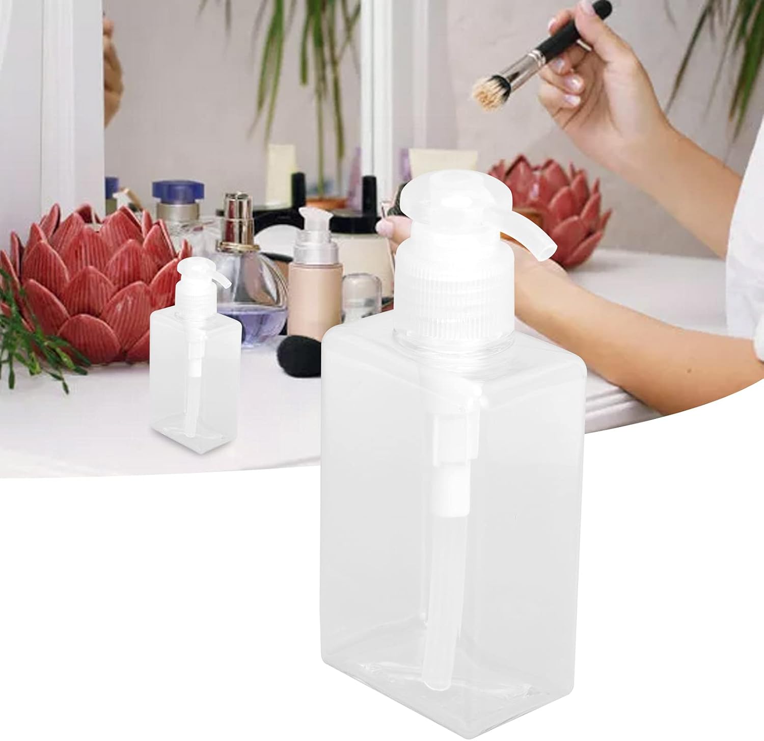 3Pcs Travel Bottle, 150ml Pump Bottle Lotion Dispenser, Clear Reusable Body Wash Container Bottles Empty Liquid Hand Soap Containers Plastic Press For Kitchen Bathroom - Image 2