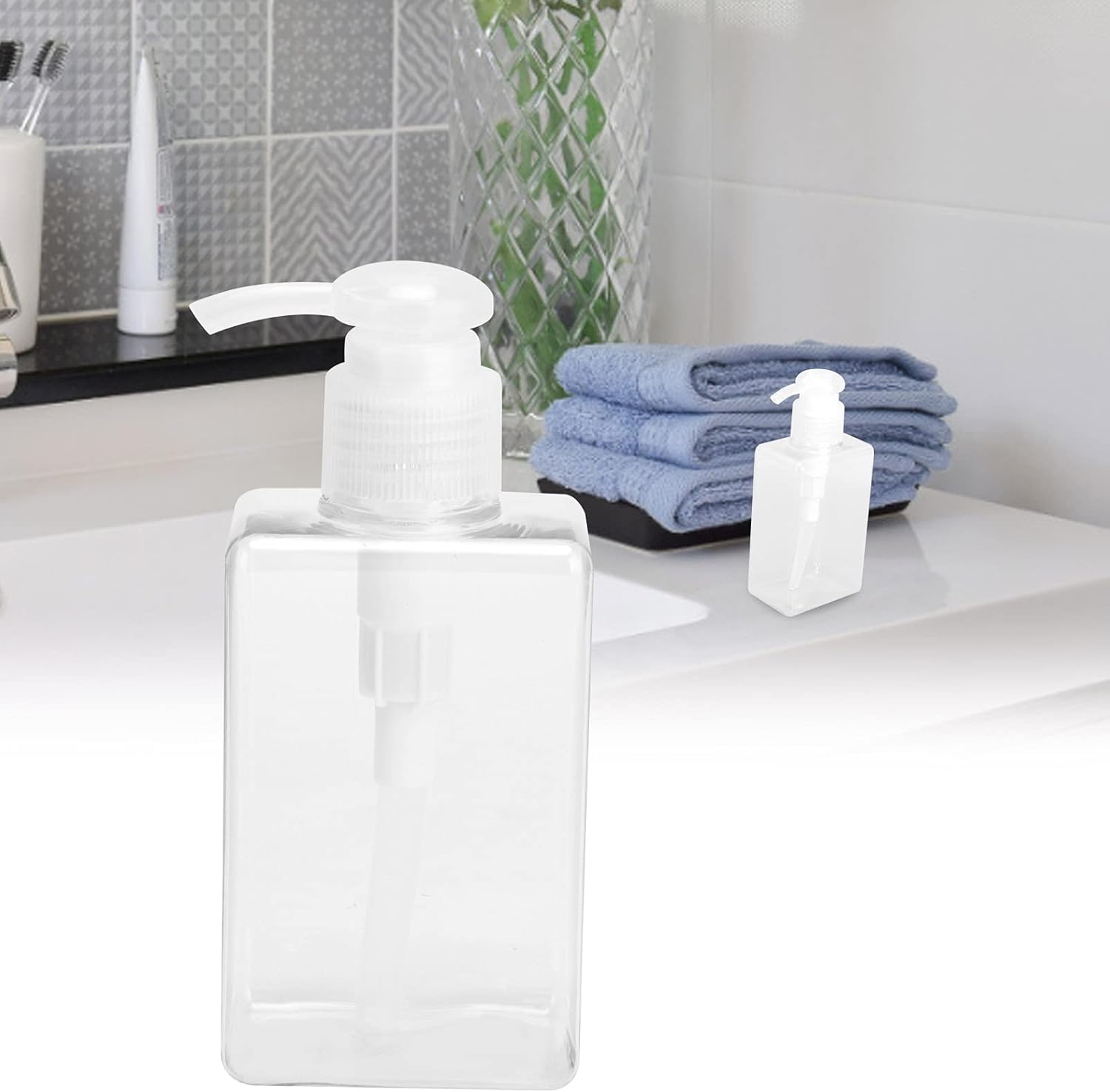 3Pcs Travel Bottle, 150ml Pump Bottle Lotion Dispenser, Clear Reusable Body Wash Container Bottles Empty Liquid Hand Soap Containers Plastic Press For Kitchen Bathroom - Image 3