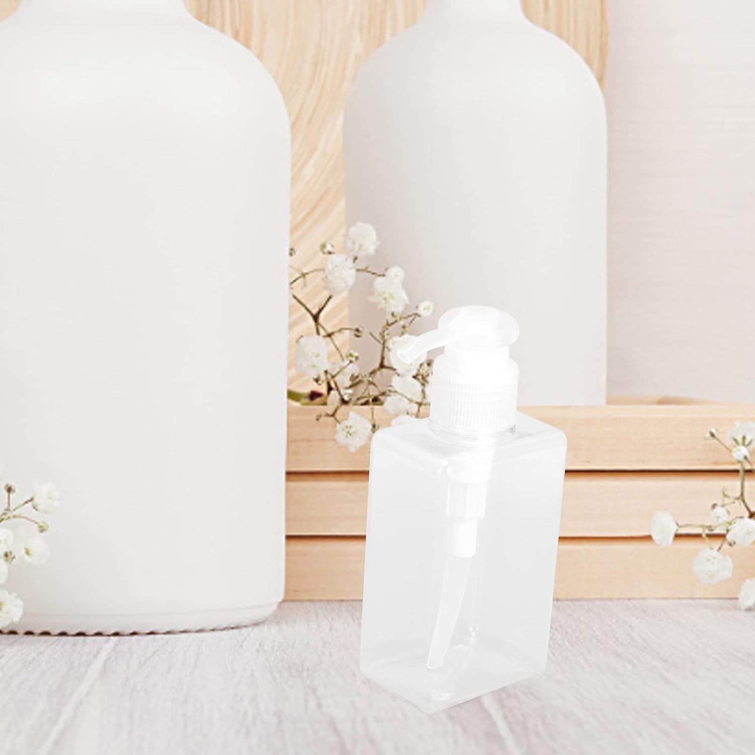 3Pcs Travel Bottle, 150ml Pump Bottle Lotion Dispenser, Clear Reusable Body Wash Container Bottles Empty Liquid Hand Soap Containers Plastic Press For Kitchen Bathroom - Image 4