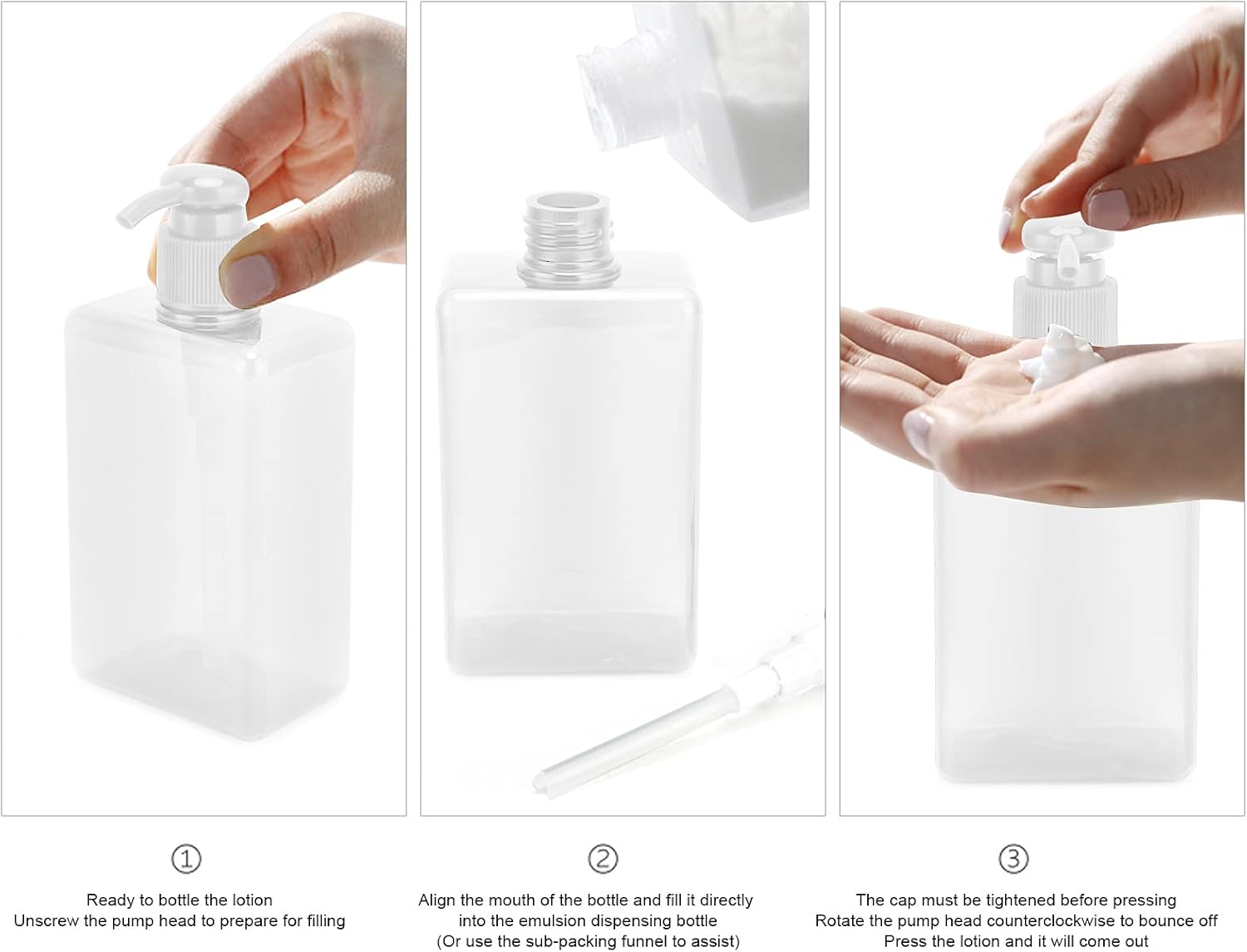 3Pcs Travel Bottle, 150ml Pump Bottle Lotion Dispenser, Clear Reusable Body Wash Container Bottles Empty Liquid Hand Soap Containers Plastic Press For Kitchen Bathroom - Image 6