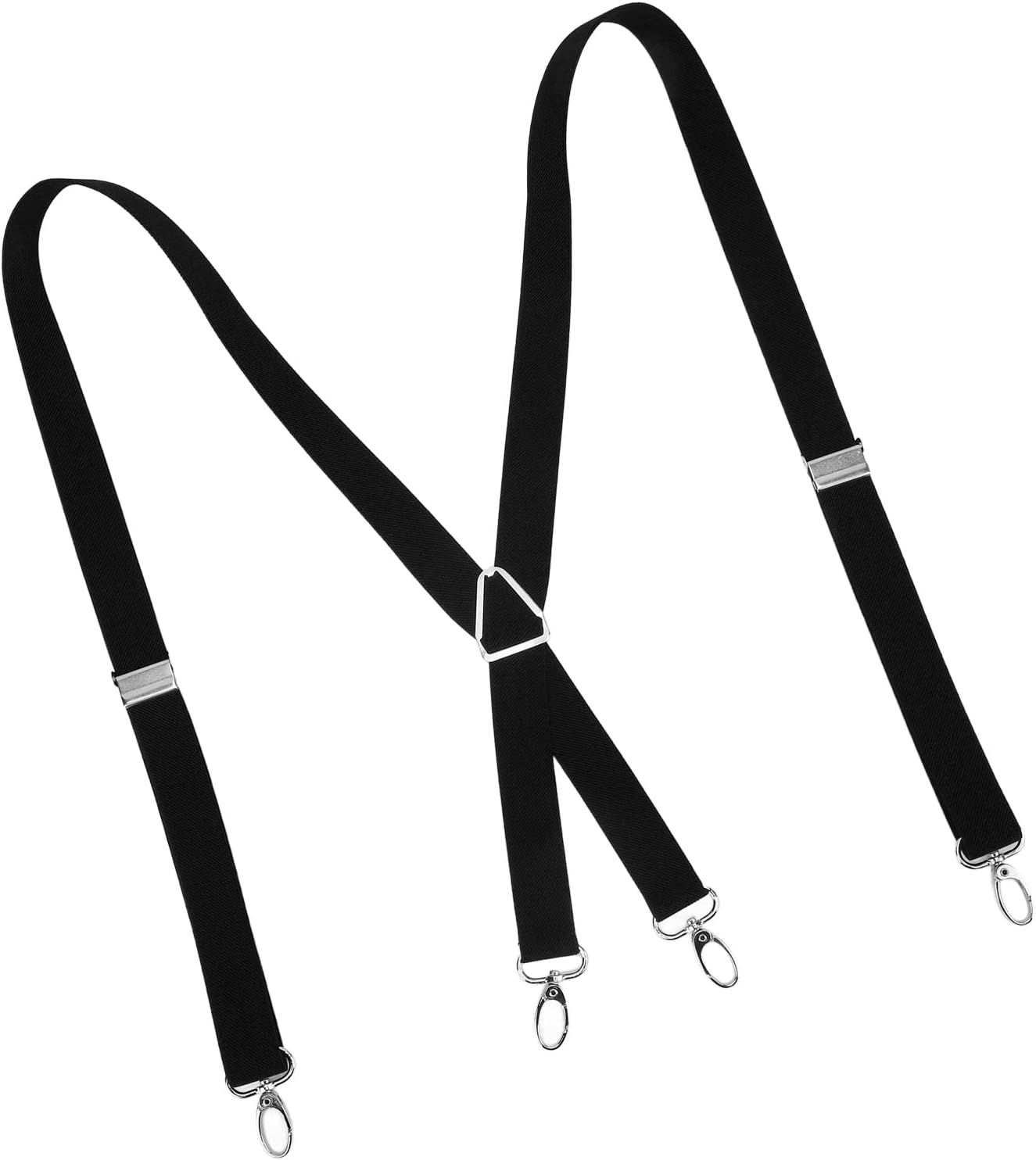 Mens Suspenders,Back Hidden Suspender,Adjustable Stretchable 2.5x110cm/1.0x43.3in Clip Suspenders Fit 4 Metal Buckles Pants for Adult(black) - Image 8