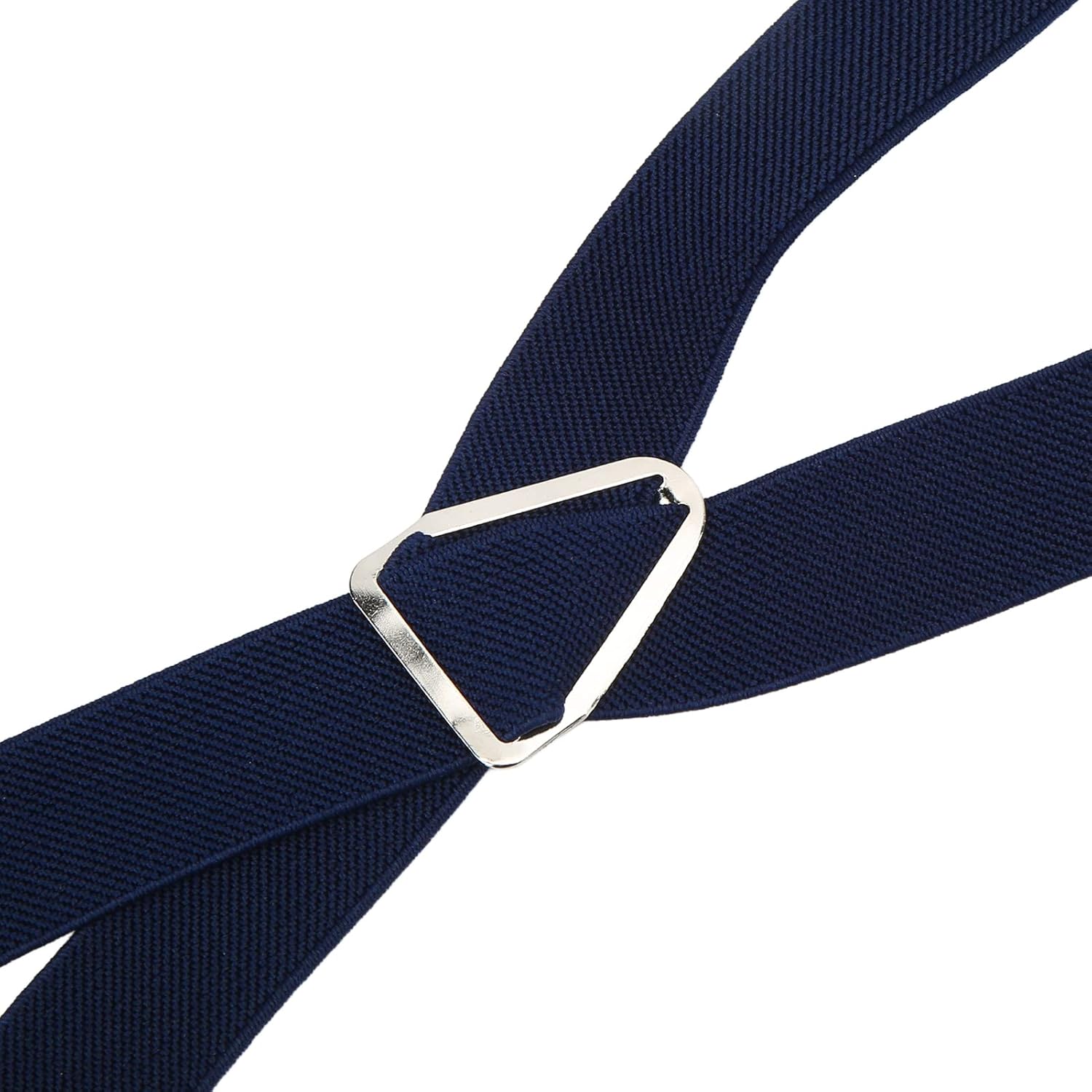 Mens Suspenders,Back Hidden Suspender,Adjustable Stretchable 2.5x110cm/1.0x43.3in Clip Suspenders Fit 4 Metal Buckles Pants for Adult(Navy blue) - Image 7