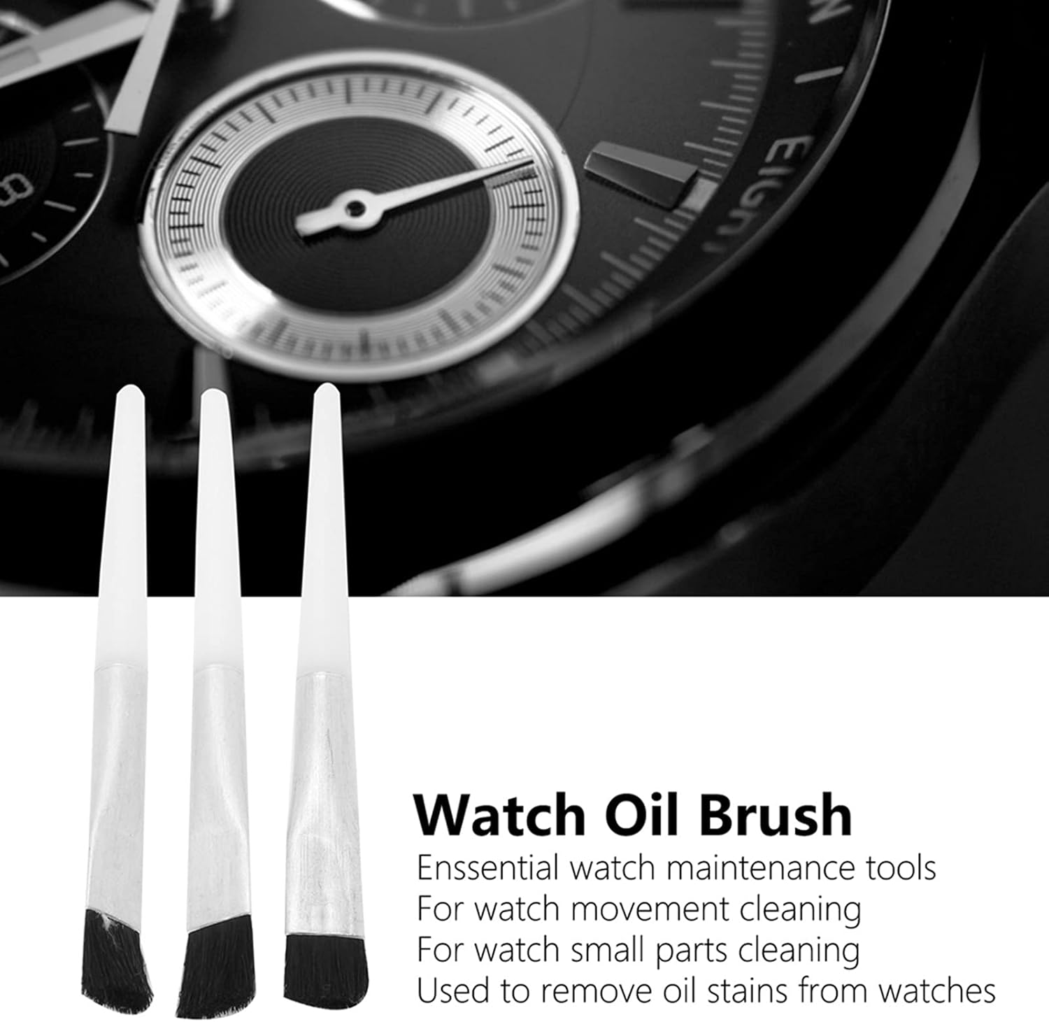 3Pcs Watch Cleaning Brush Set,Watch Repair Watchmaker Tool Kit Oil Dust Maintenance - Image 2