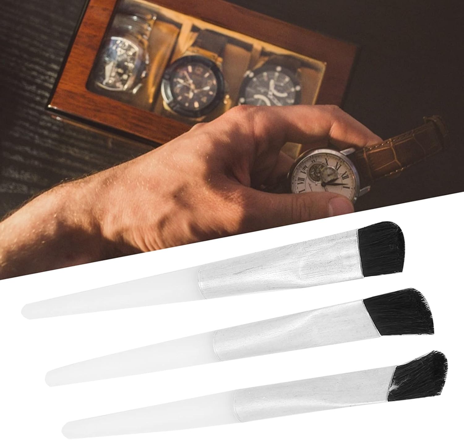 3Pcs Watch Cleaning Brush Set,Watch Repair Watchmaker Tool Kit Oil Dust Maintenance - Image 4