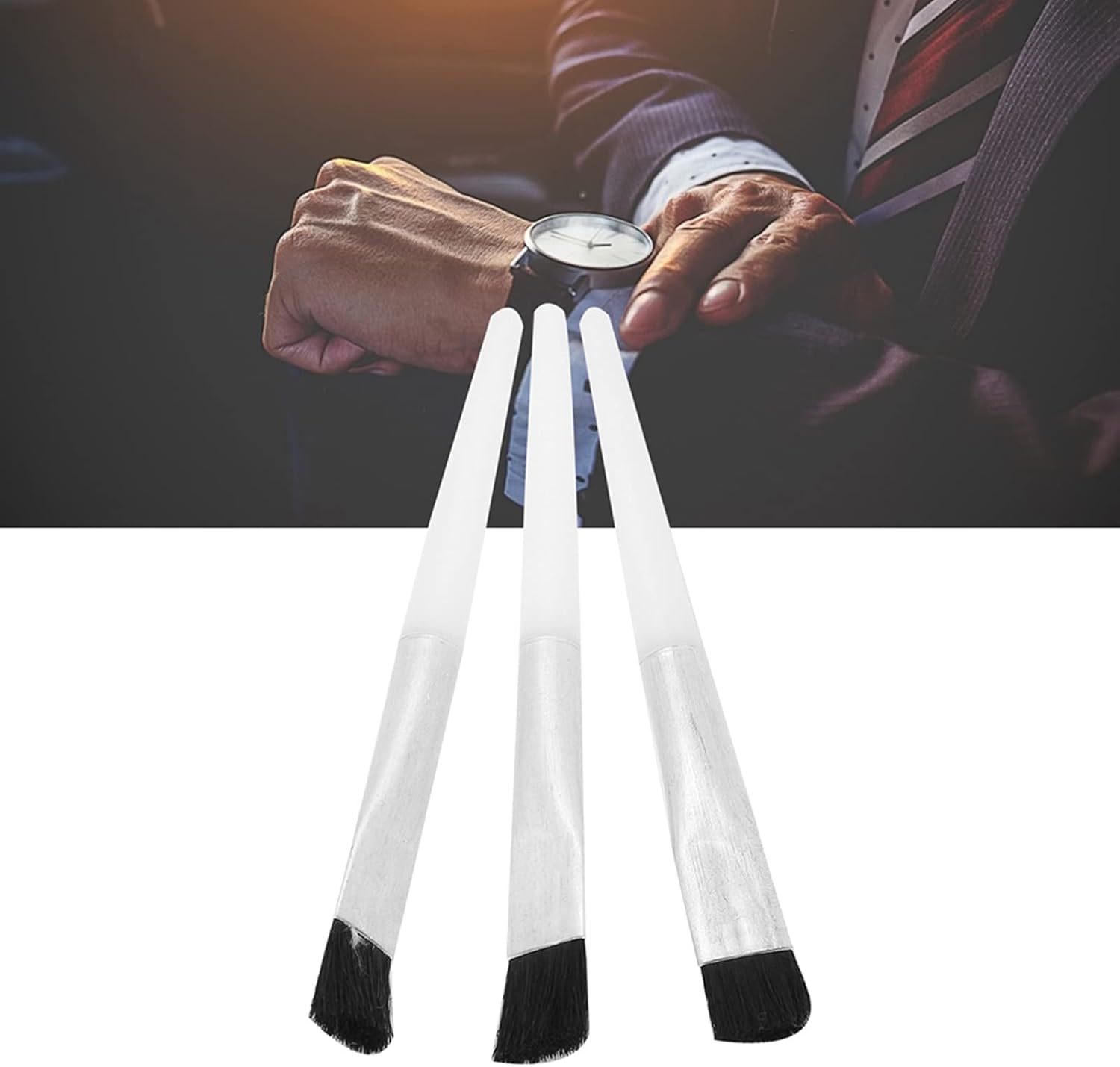 3Pcs Watch Cleaning Brush Set,Watch Repair Watchmaker Tool Kit Oil Dust Maintenance - Image 5
