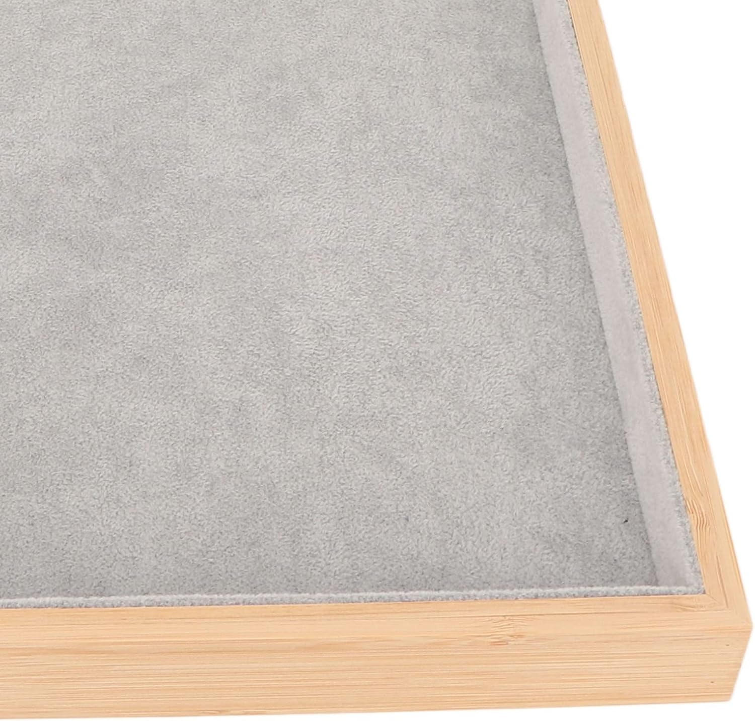 Velvet Stackable Jewelry Tray, Wood Flat Organizer Tray Drawer for Necklace Bracelet Ring Showcase Display(Grey) - Image 7