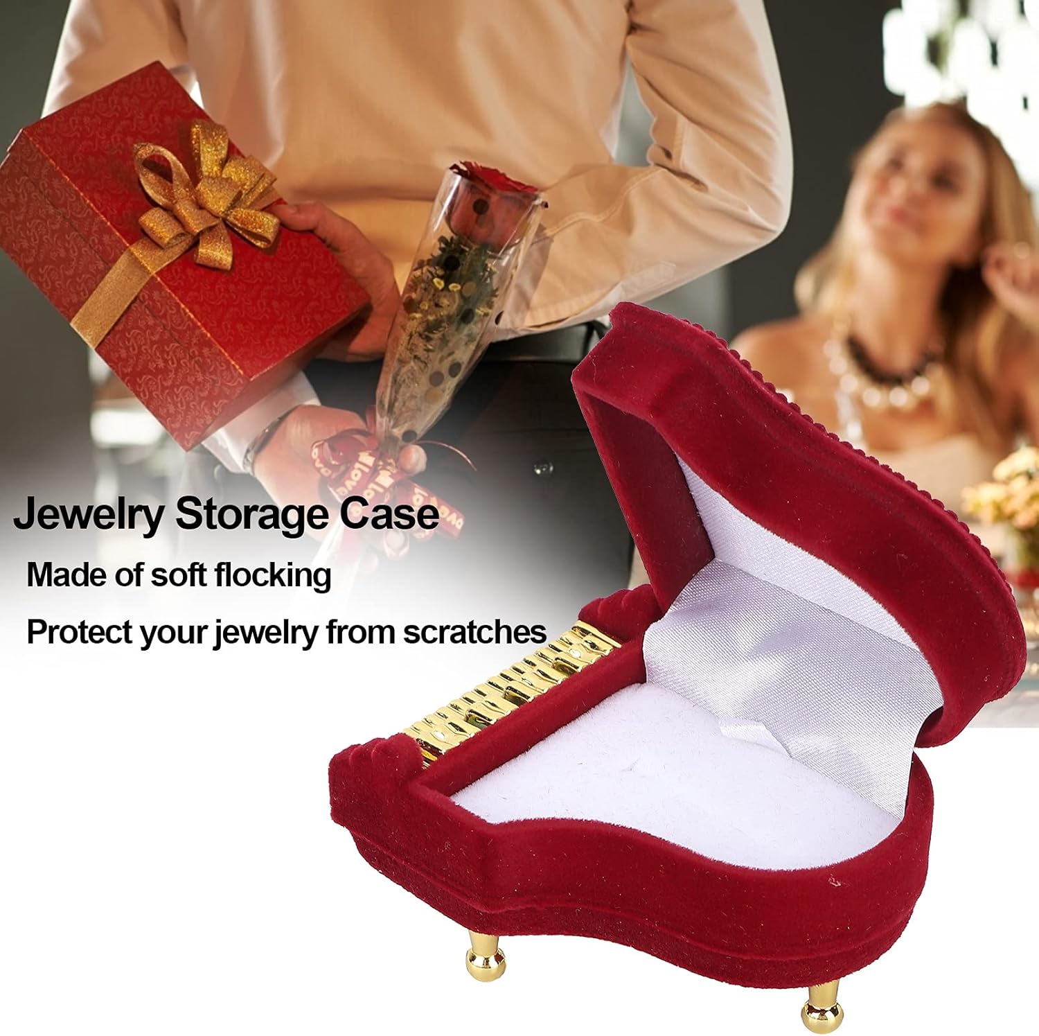 Jewelry Ring Box, Piano Shaped Wedding Box Gift Boxes for Earring Pendant Case - Image 2