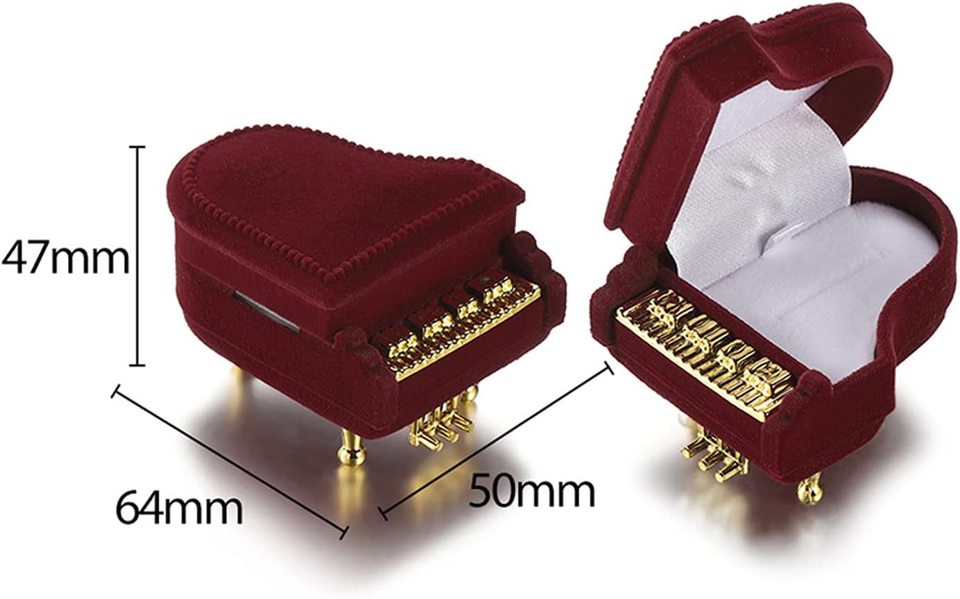 Jewelry Ring Box, Piano Shaped Wedding Box Gift Boxes for Earring Pendant Case - Image 4