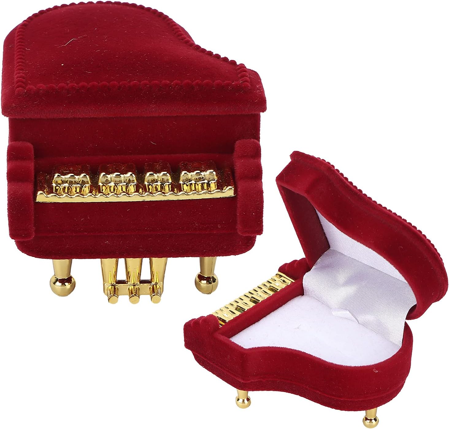 Jewelry Ring Box, Piano Shaped Wedding Box Gift Boxes for Earring Pendant Case - Image 6