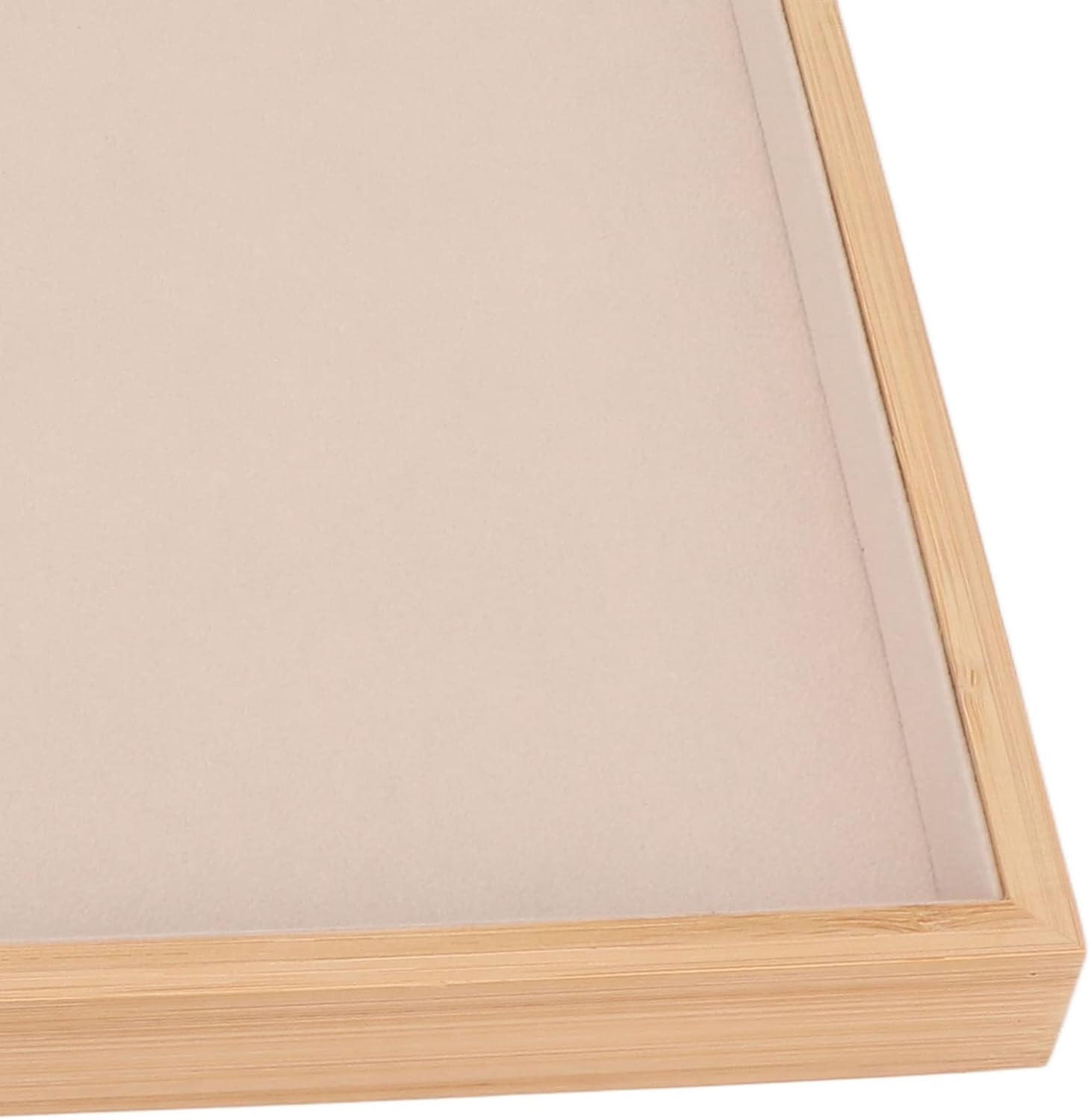 Velvet Stackable Jewelry Tray, Wood Flat Organizer Tray Drawer for Necklace Bracelet Ring Showcase Display(Beige) - Image 7