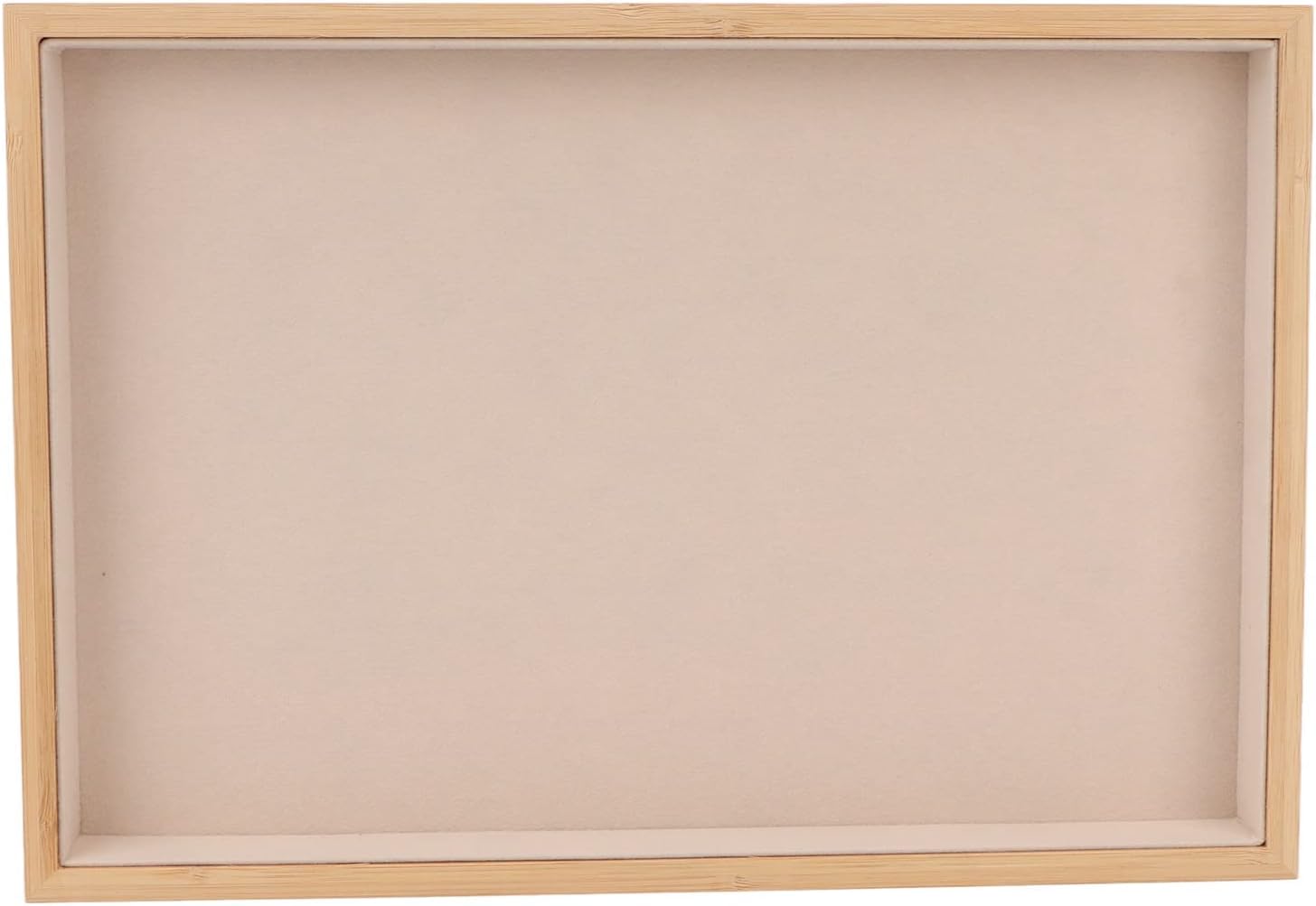 Velvet Stackable Jewelry Tray, Wood Flat Organizer Tray Drawer for Necklace Bracelet Ring Showcase Display(Beige) - Image 8