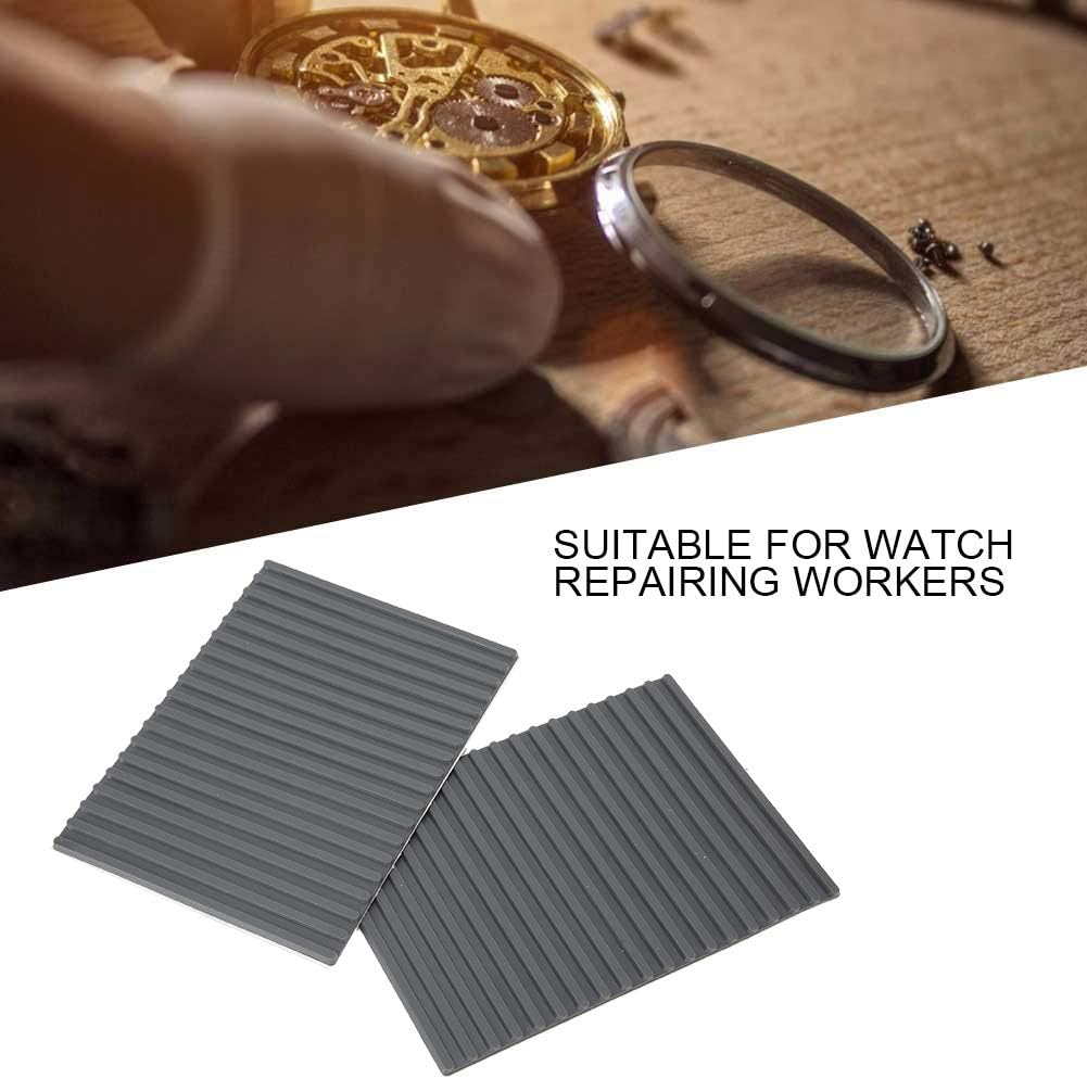 Small Soldering Mat 2pcs, Rubber Repair Work 4.1x5.6in Heat Resistant Antislip Station Pad Watch Tools Storage for Repairing Maintenance - Image 4