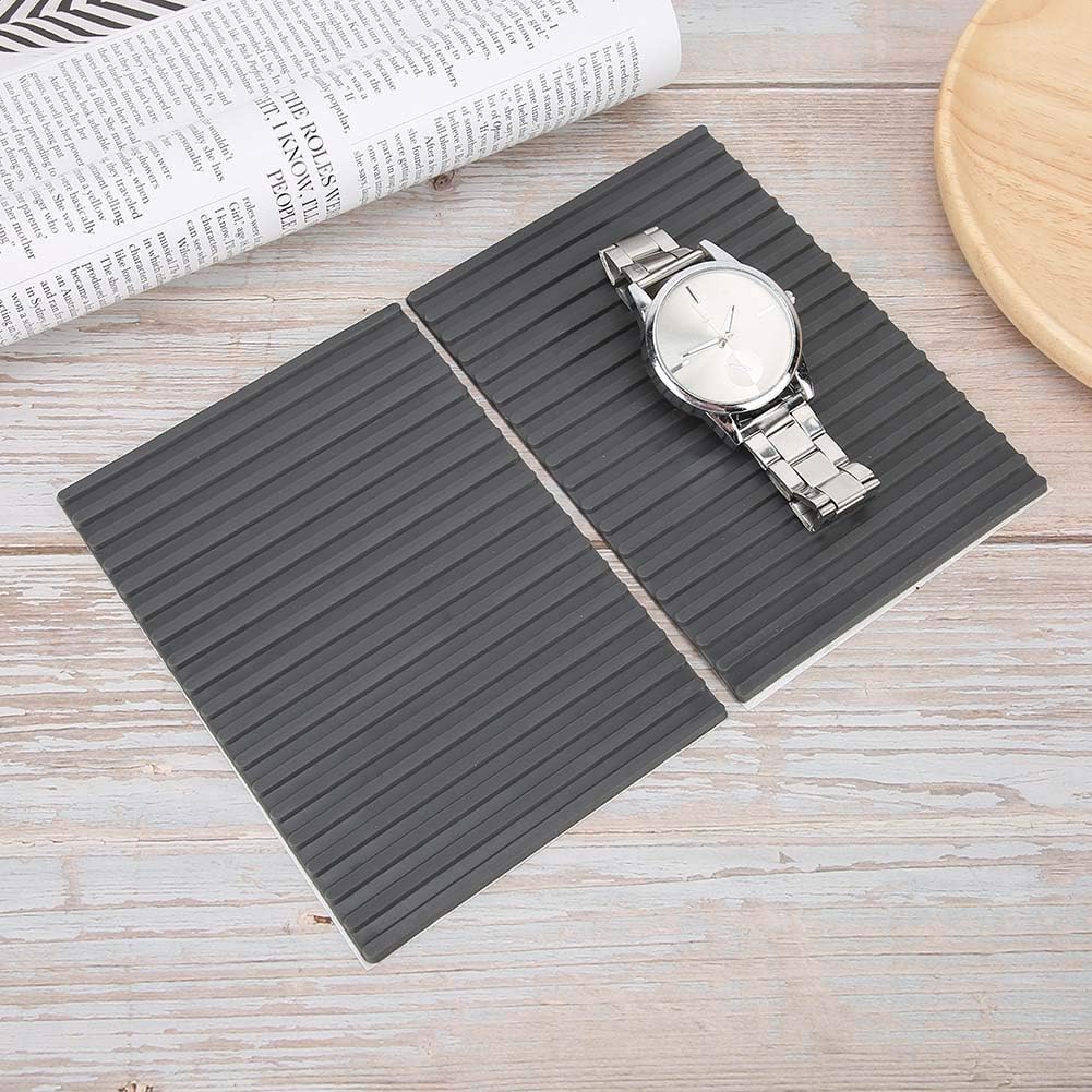 Small Soldering Mat 2pcs, Rubber Repair Work 4.1x5.6in Heat Resistant Antislip Station Pad Watch Tools Storage for Repairing Maintenance - Image 5
