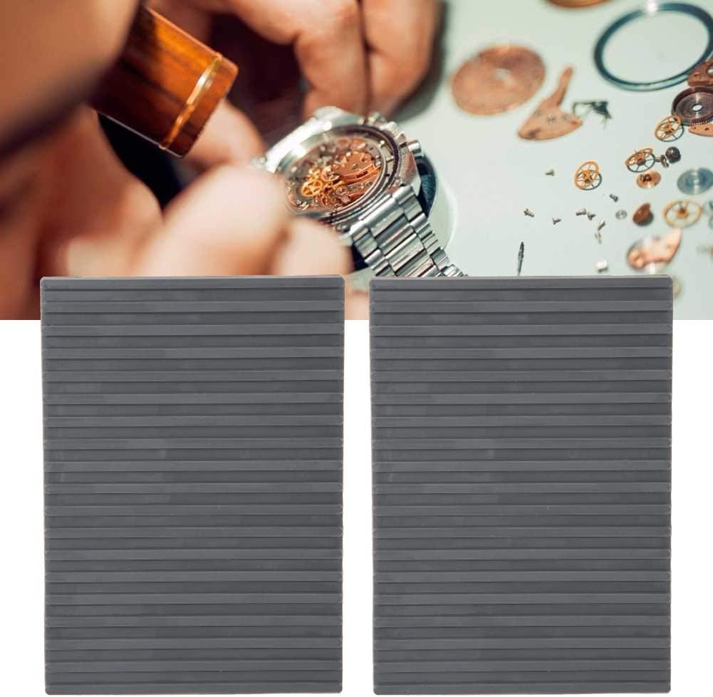 Small Soldering Mat 2pcs, Rubber Repair Work 4.1x5.6in Heat Resistant Antislip Station Pad Watch Tools Storage for Repairing Maintenance - Image 6