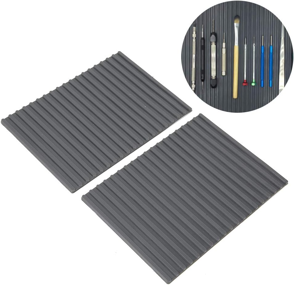 Small Soldering Mat 2pcs, Rubber Repair Work 4.1x5.6in Heat Resistant Antislip Station Pad Watch Tools Storage for Repairing Maintenance - Image 8