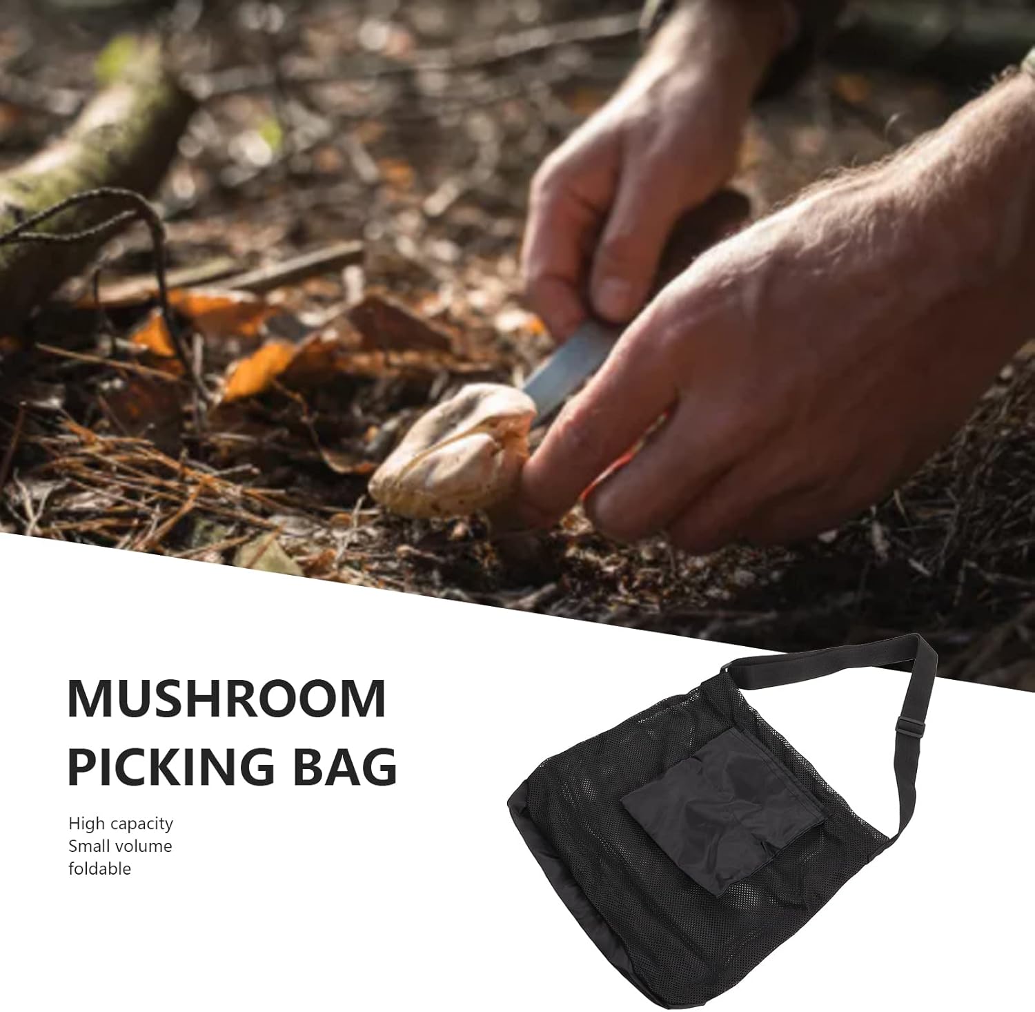 Mushroom Foraging Bags, Collapsible Fruit Gathering Bag Breathable Bags Mesh Pouch for Hiking Outdoor Camping - Image 2