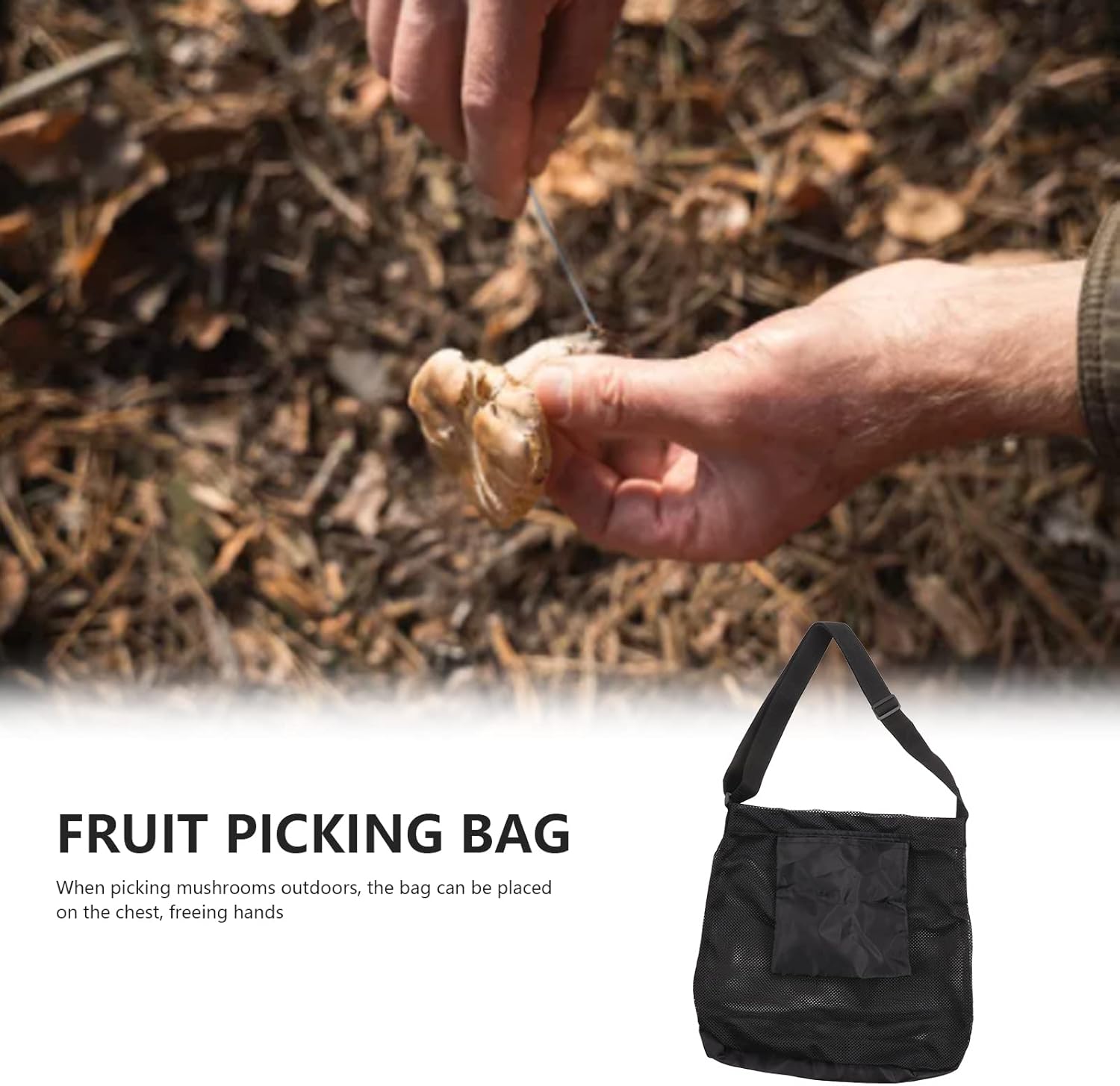 Mushroom Foraging Bags, Collapsible Fruit Gathering Bag Breathable Bags Mesh Pouch for Hiking Outdoor Camping - Image 3
